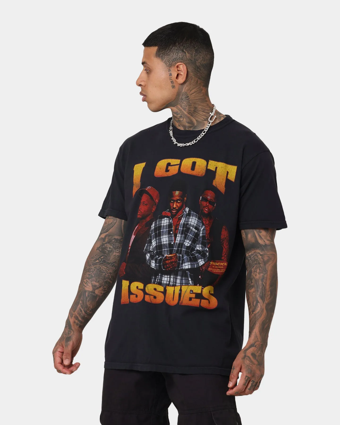 4HUNNID Forever Issues Rap T-Shirt Black