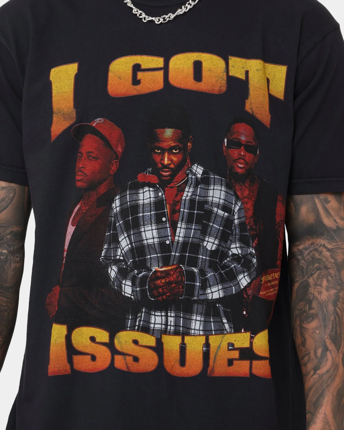 4HUNNID Forever Issues Rap T-Shirt Black