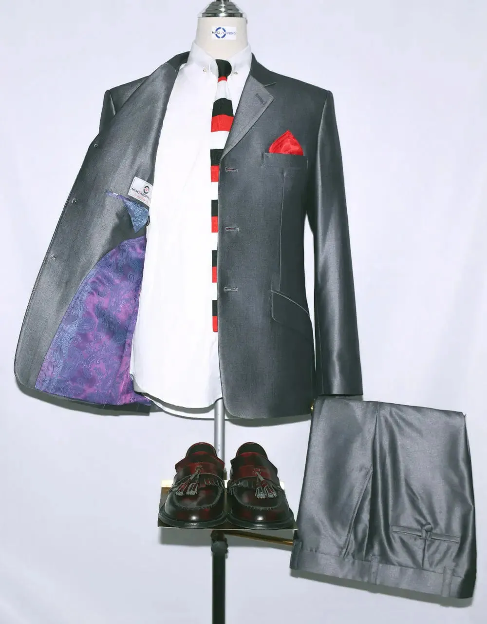 60s Vintage Style Silver Tonic Suit
