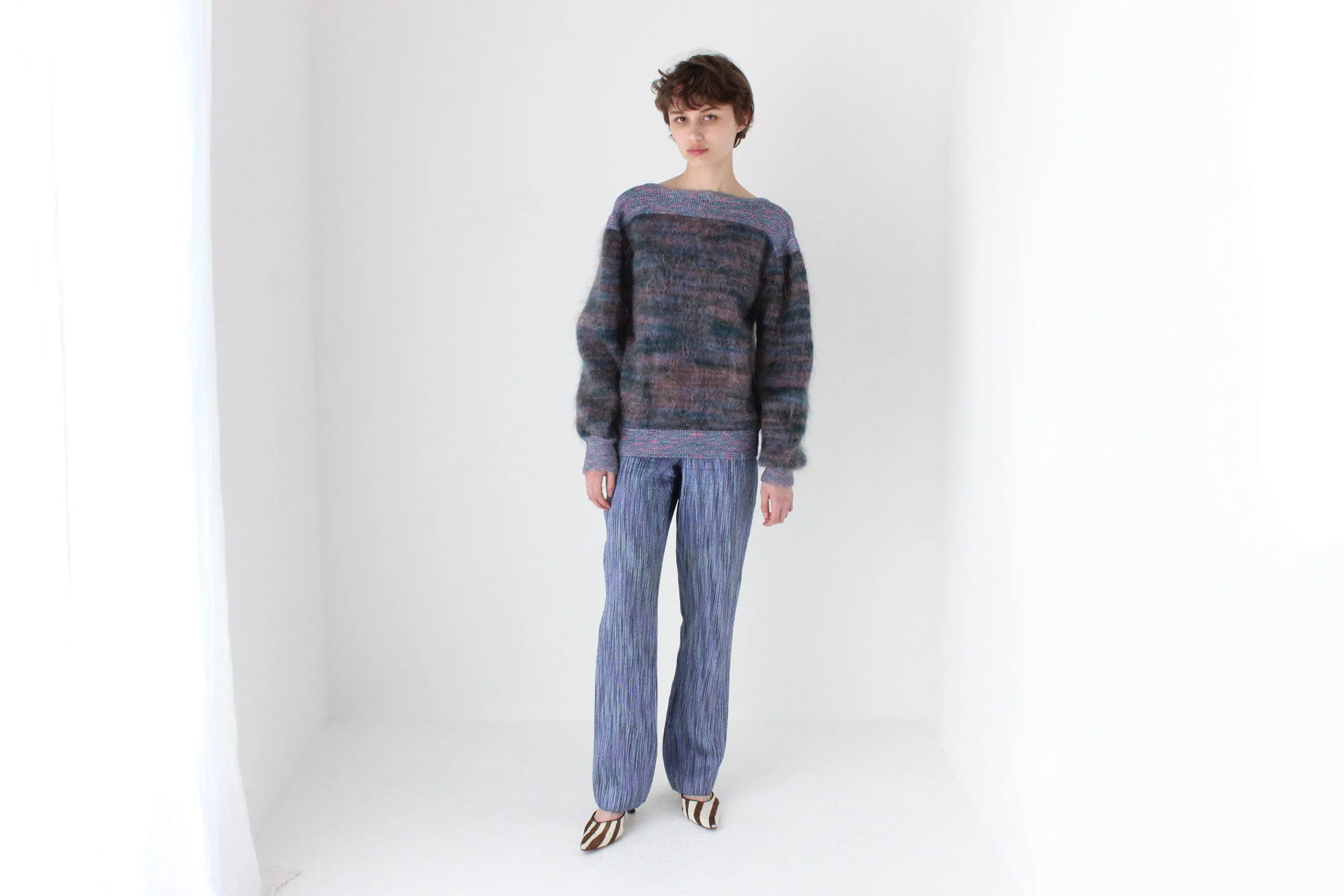 80s Reversible Mohair & Wool Cardigan or Backless Sweater