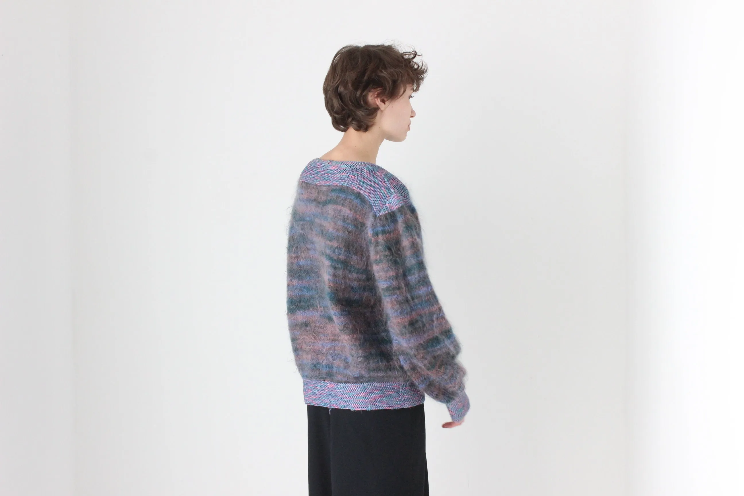 80s Reversible Mohair & Wool Cardigan or Backless Sweater