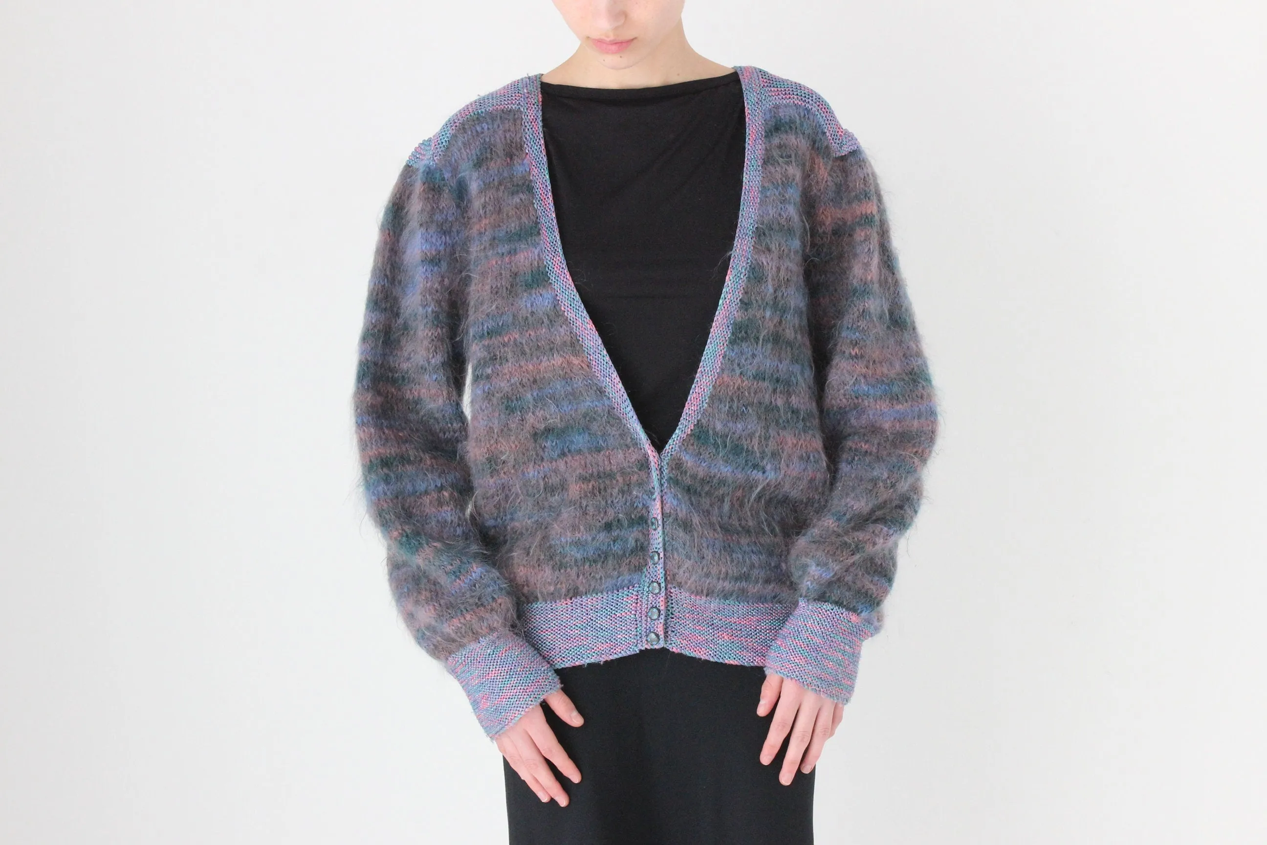 80s Reversible Mohair & Wool Cardigan or Backless Sweater