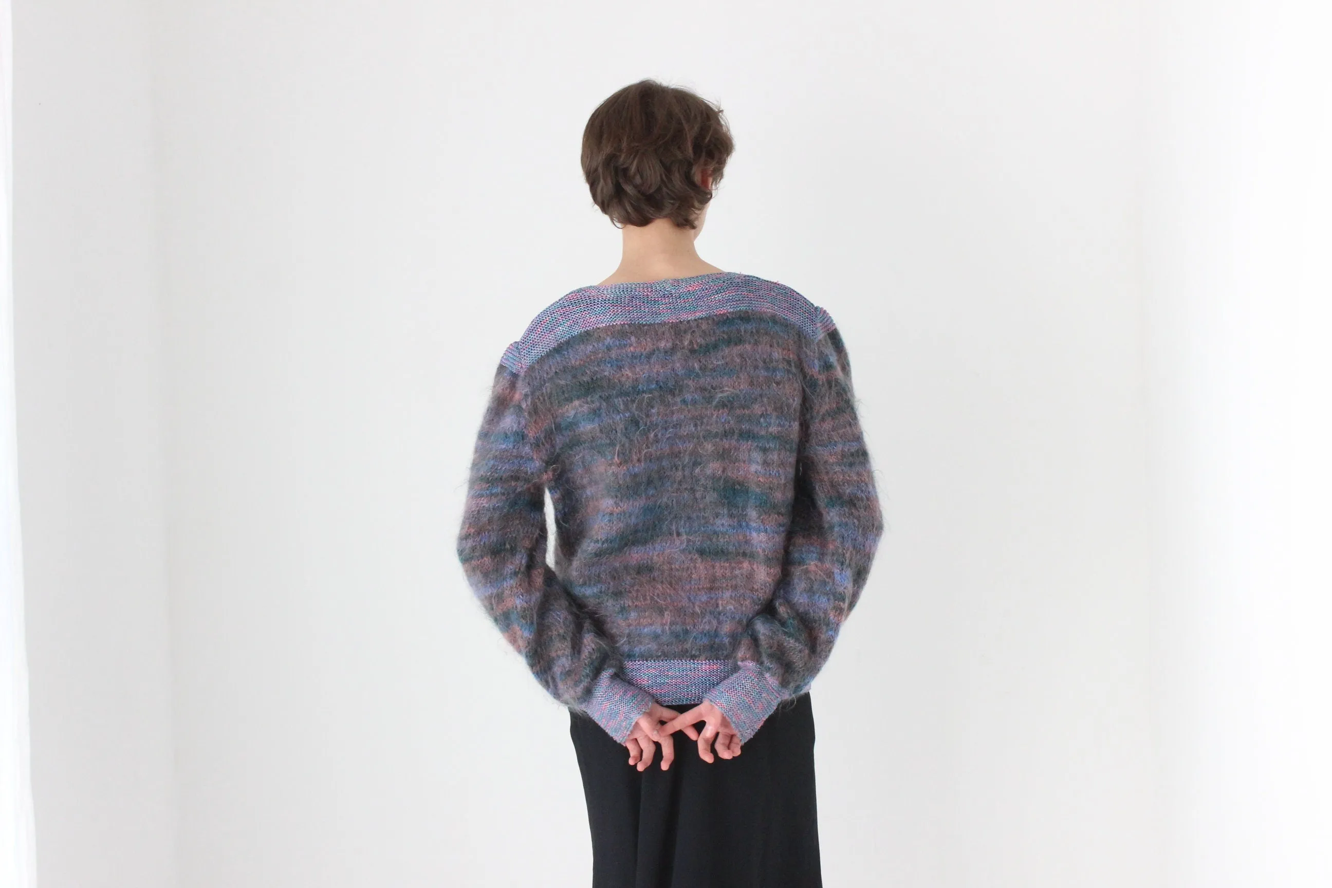 80s Reversible Mohair & Wool Cardigan or Backless Sweater