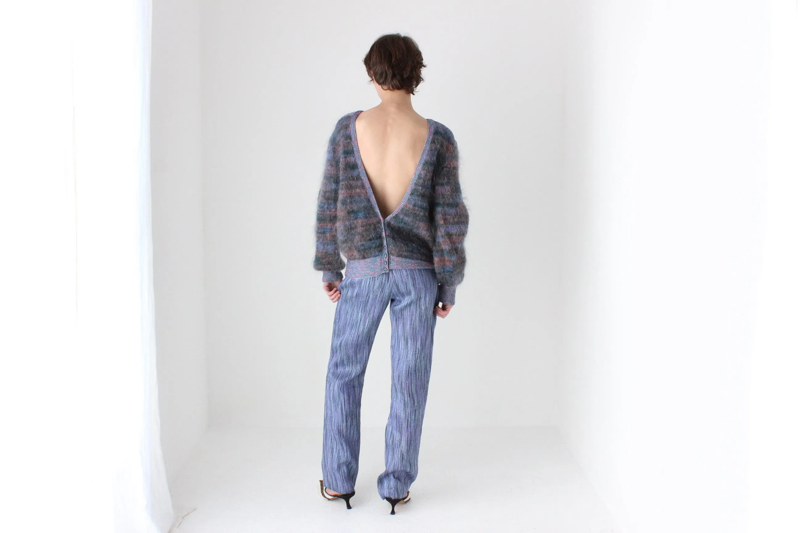80s Reversible Mohair & Wool Cardigan or Backless Sweater