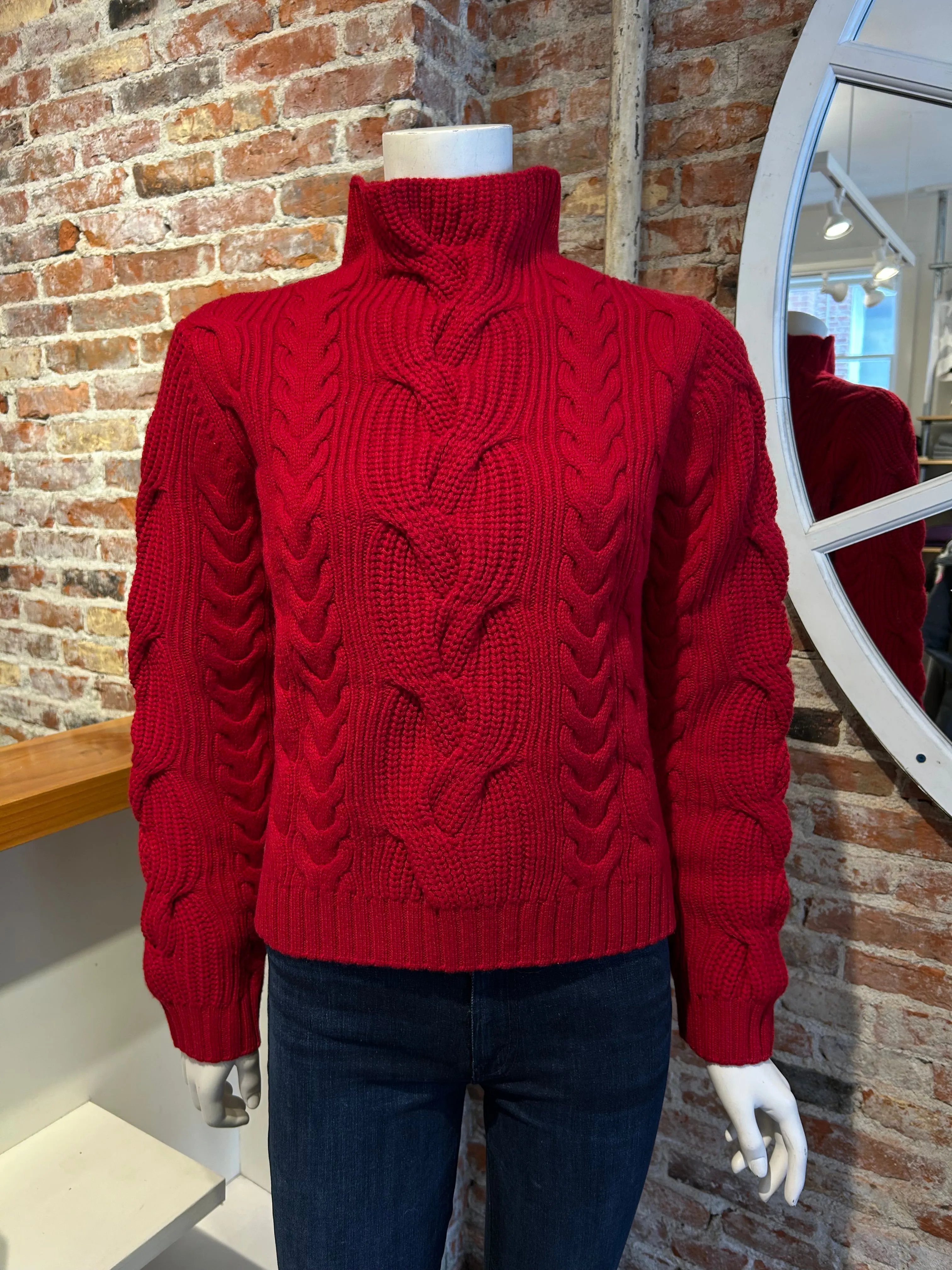 ALASHAN CASHMERE MERINO GIANA CHUNKY CABLE FUNNEL NECK