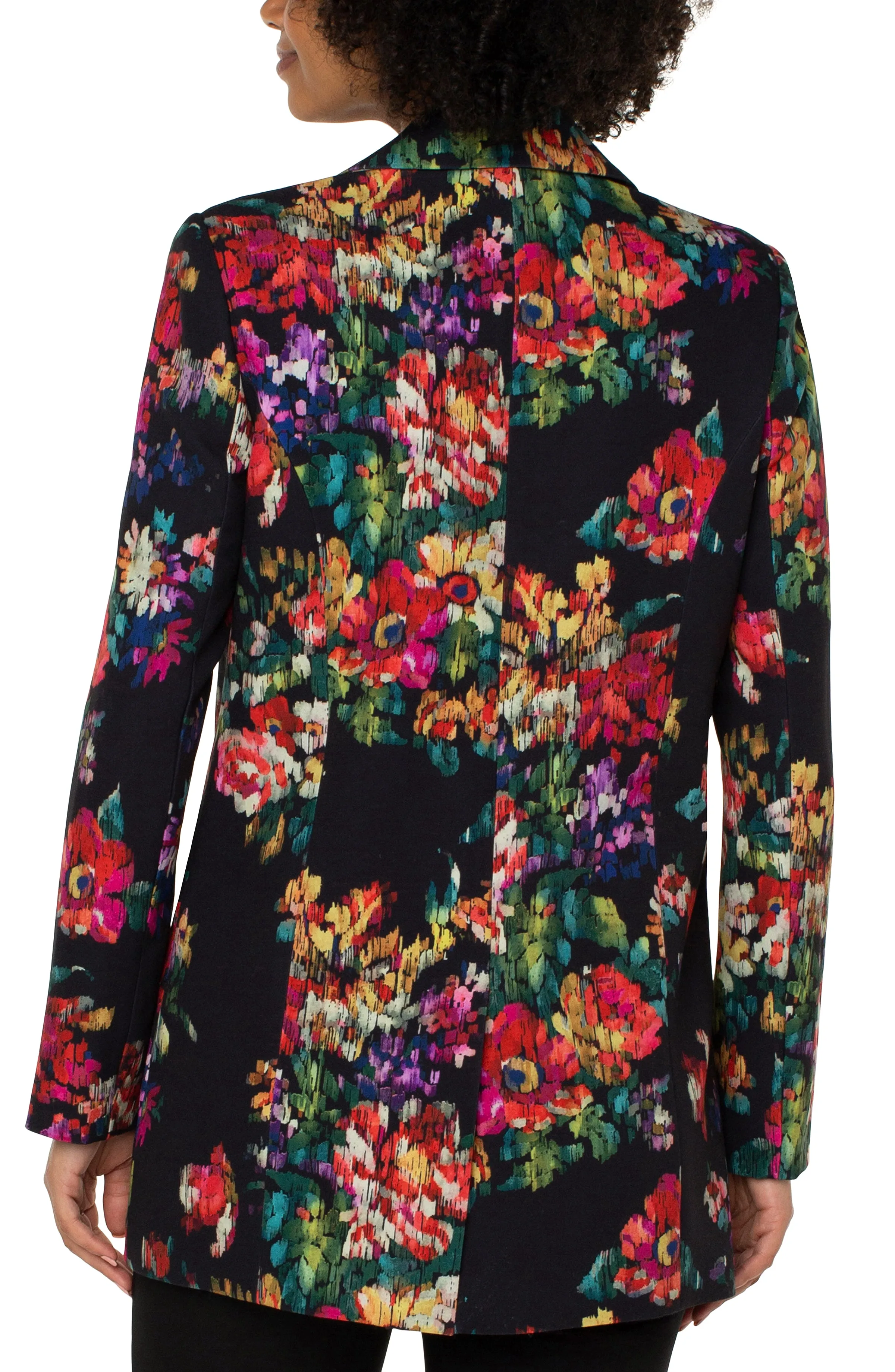 Button Front Boyfriend Blazer | Floral Print