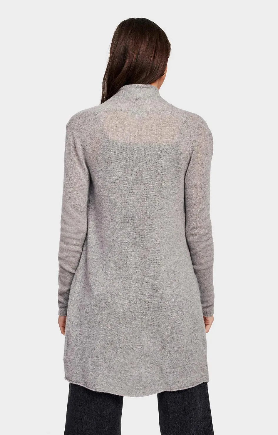 Cashmere Trapeze Cardigan - Grey Heather