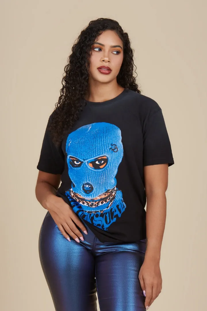 Catch Her Black Oversized Tee