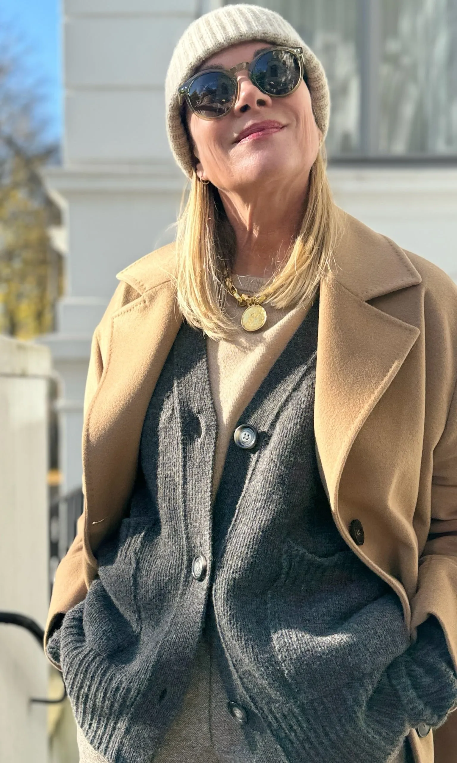 Chunky oversized Cardigan, Anthrazit-Melange