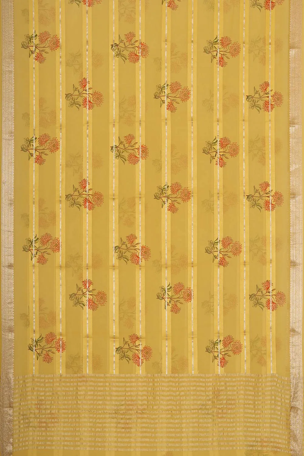Crepe Silk Yellow Saree