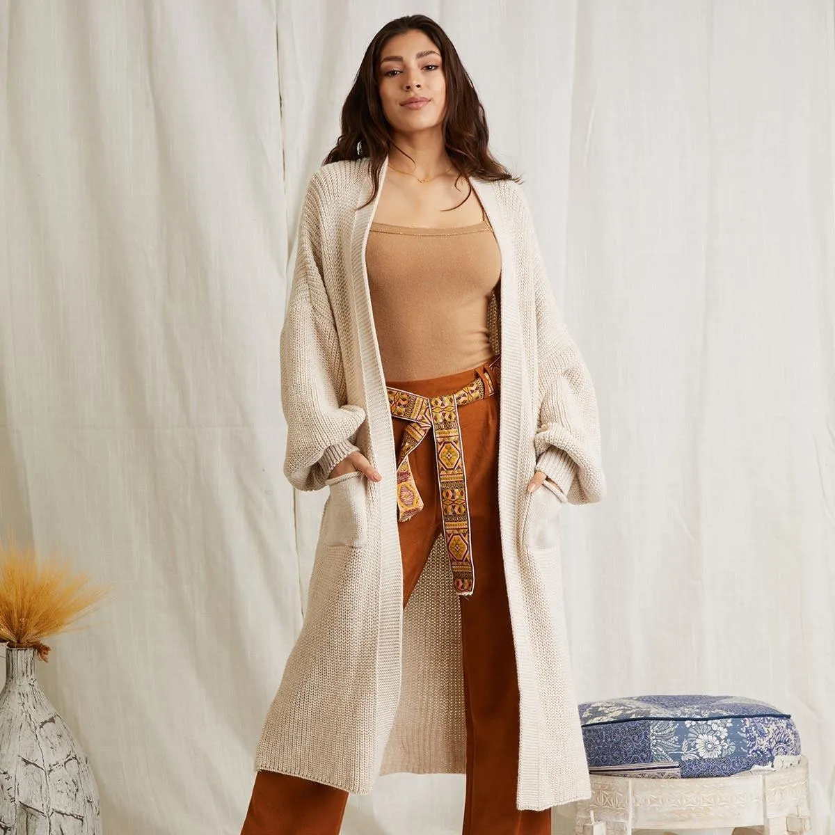 DEMI LONG KNIT CARDIGAN SWEATER