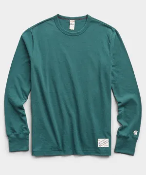 Heavy Weight Long Sleeve Jock Tag Tee in Storm Green