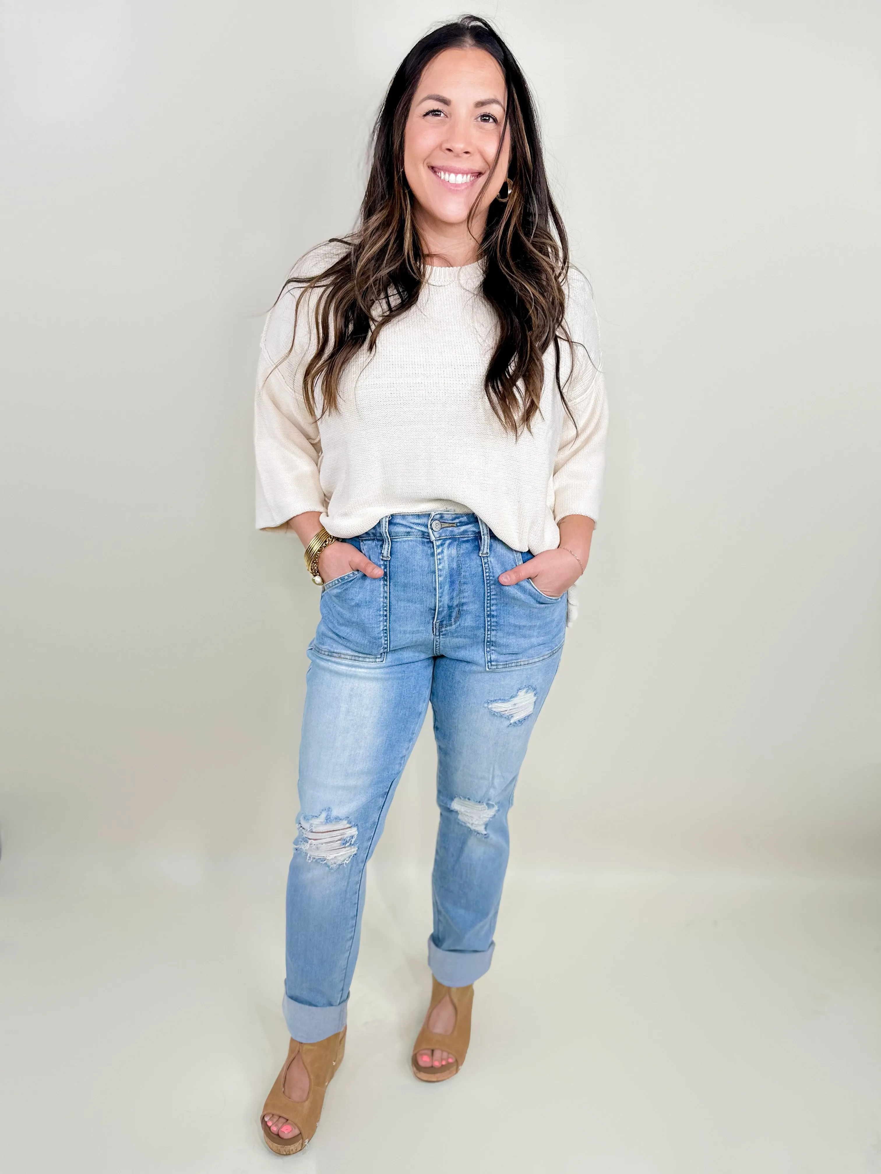 Hey Girl Boyfriend Jeans by Judy Blue