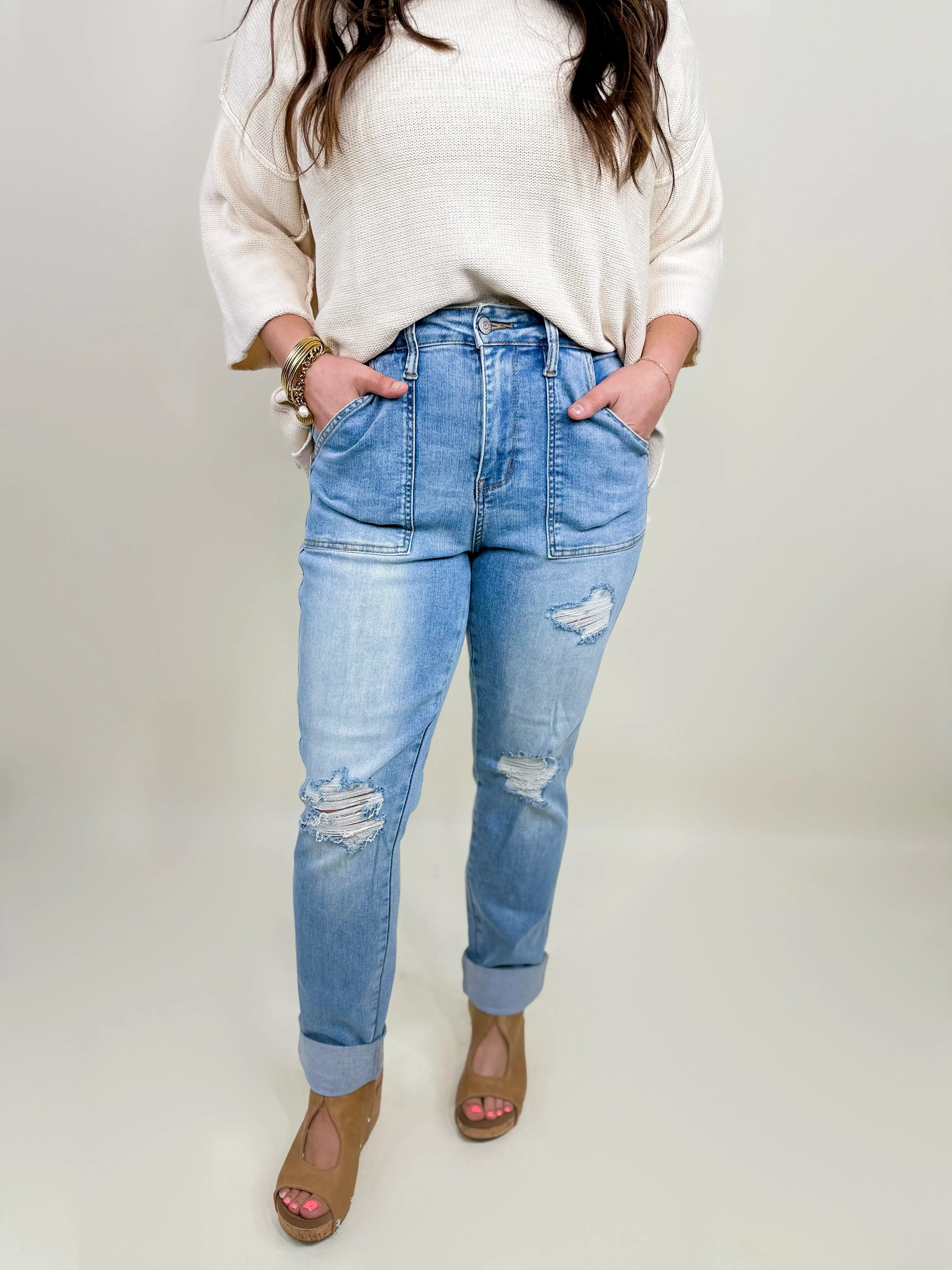 Hey Girl Boyfriend Jeans by Judy Blue