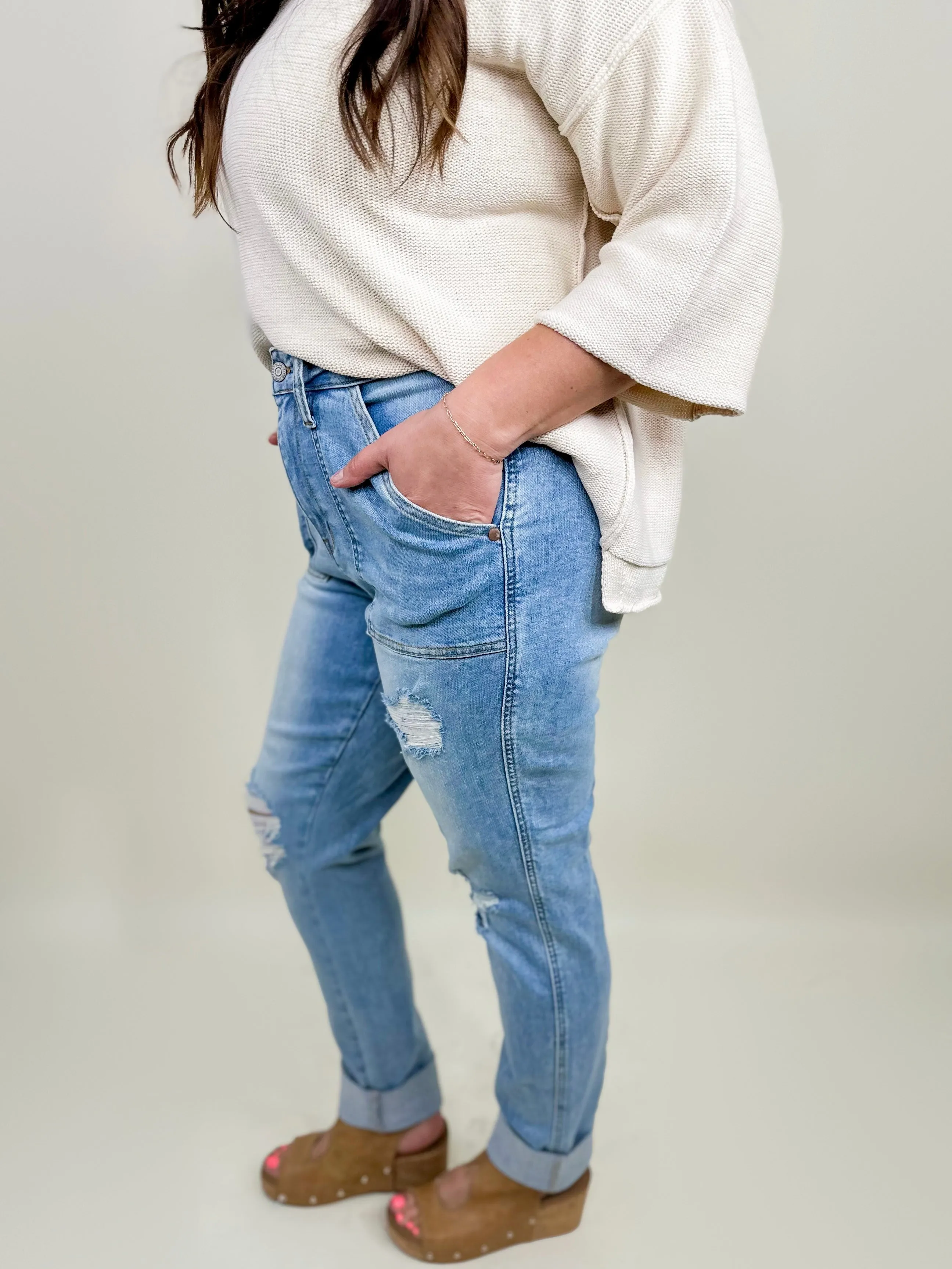 Hey Girl Boyfriend Jeans by Judy Blue