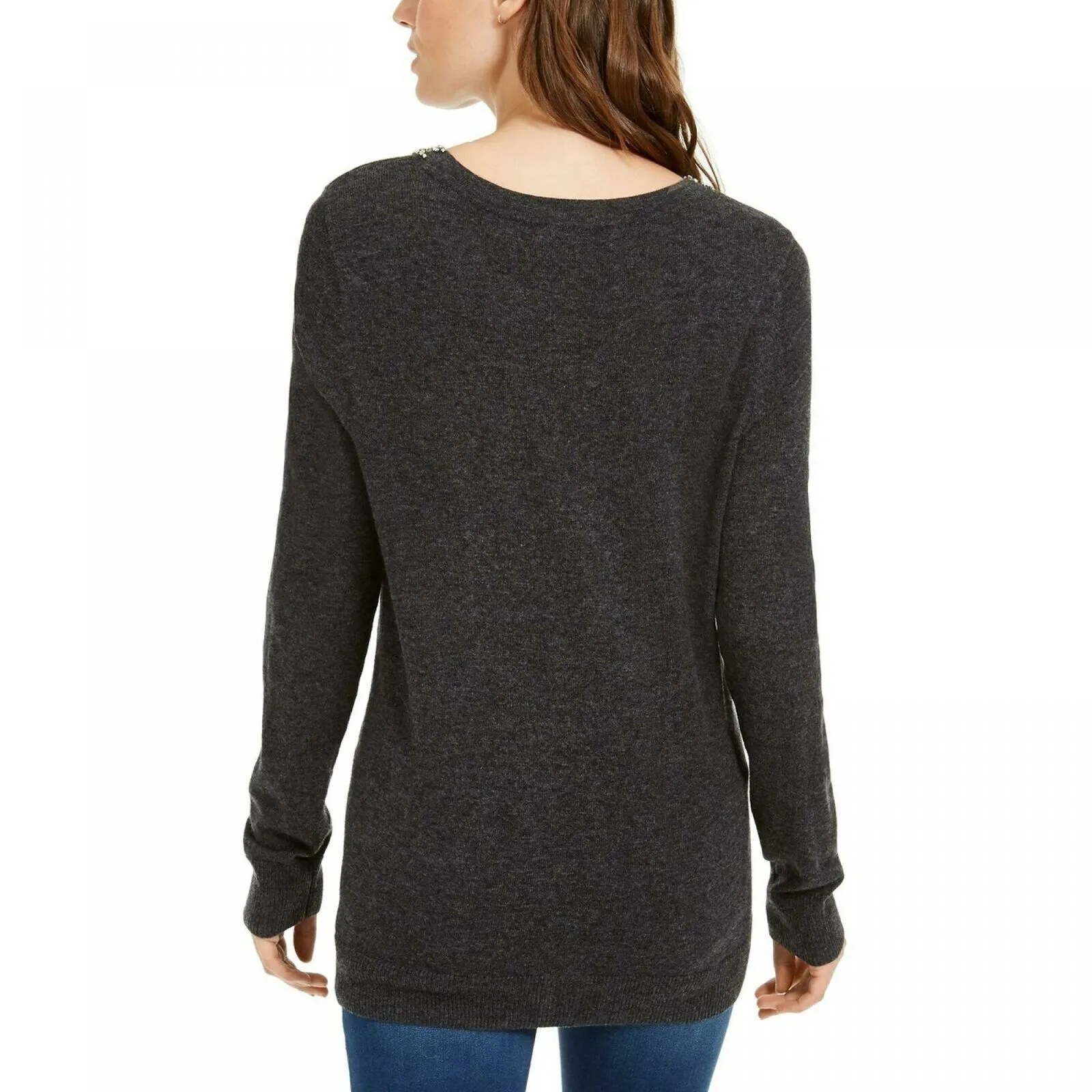 INC International Concepts Women's Embellished Keyhole Sweater