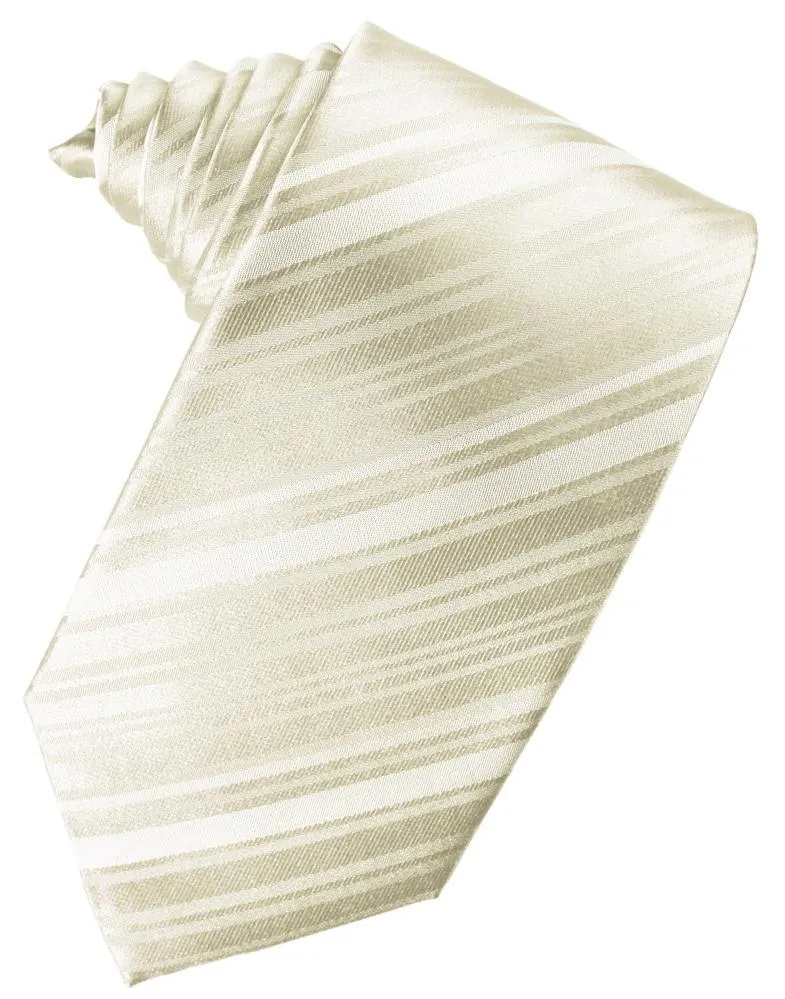 Ivory Striped Silk Necktie