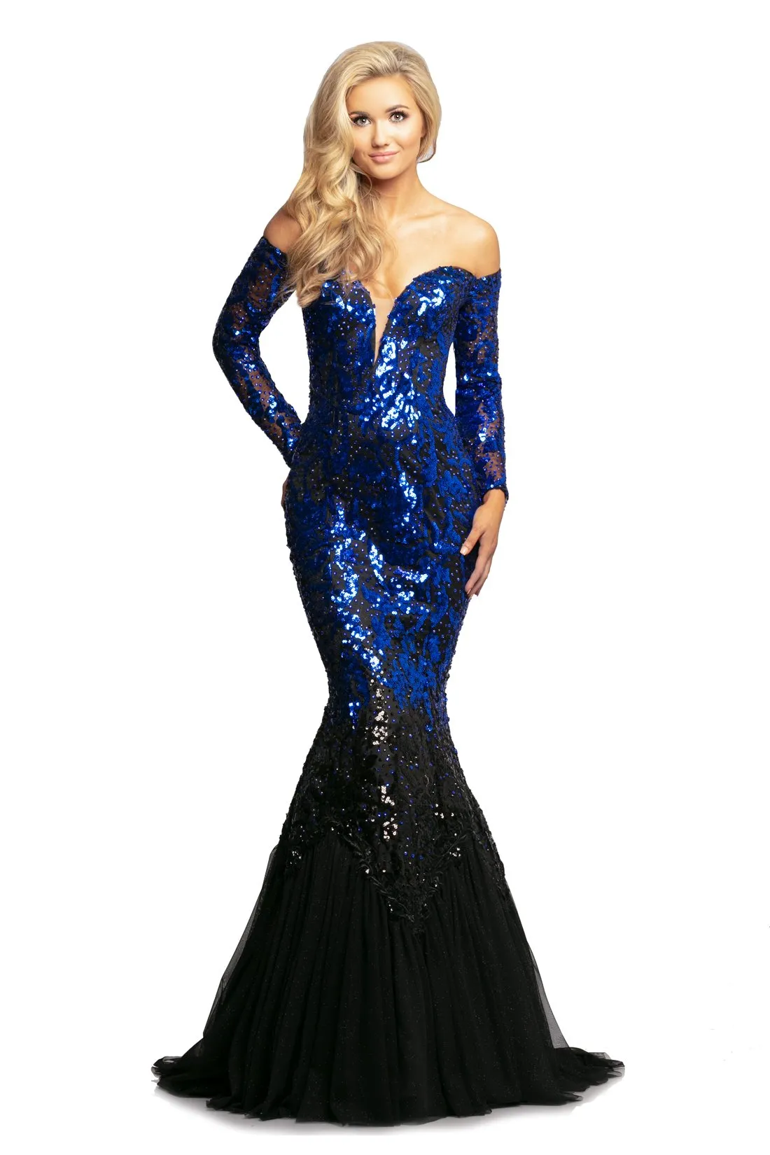 Johnathan Kayne 2062 Gold Black size 8, 10 Evening Gown Off the Shoulder Sequin Mermaid Prom Dress Pageant Gown