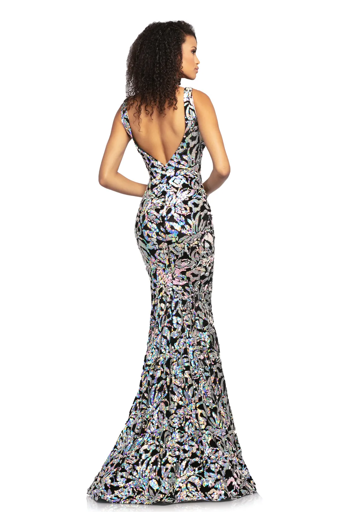 Johnathan Kayne 2106 Size 12, 16 Lilac Prom Dress Velvet Sequin Mermaid Pageant Gown