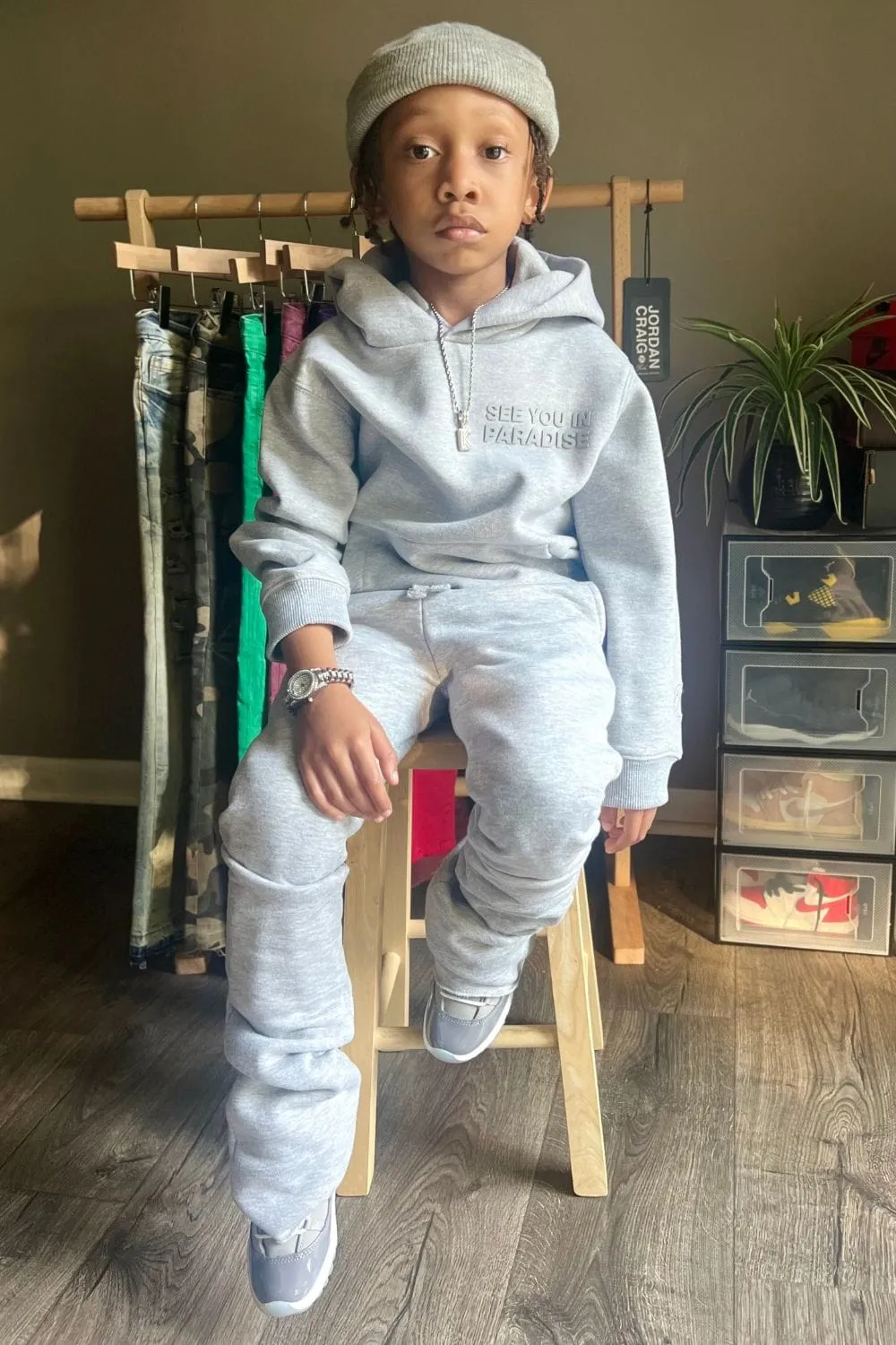 Kids Hoodie Stacked Fleece Bundle (Heather Grey)