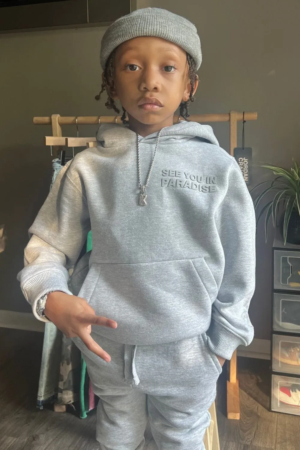 Kids Hoodie Stacked Fleece Bundle (Heather Grey)