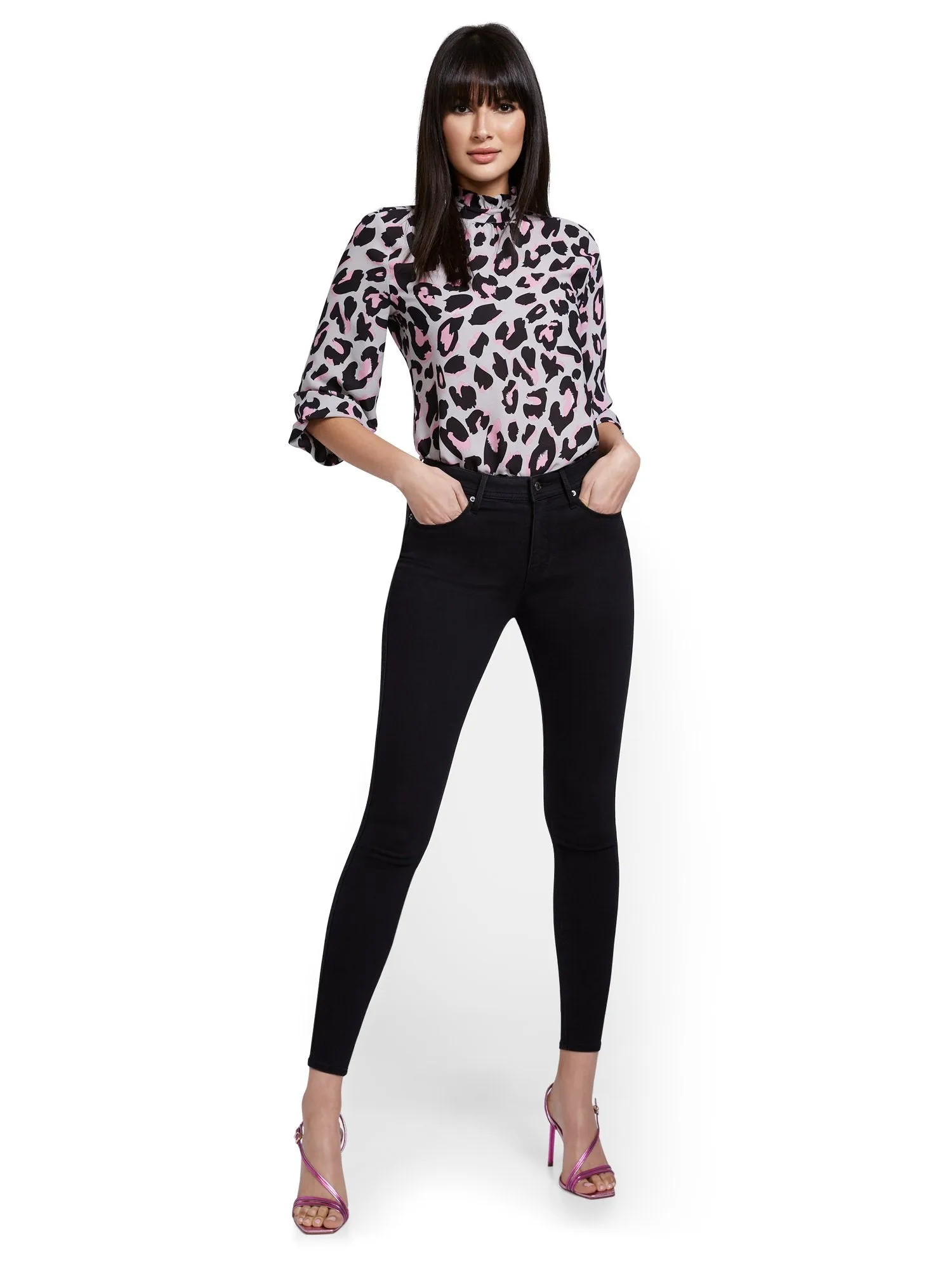 Lexi High-Waisted Super-Skinny Ankle Jeans - Black Wash