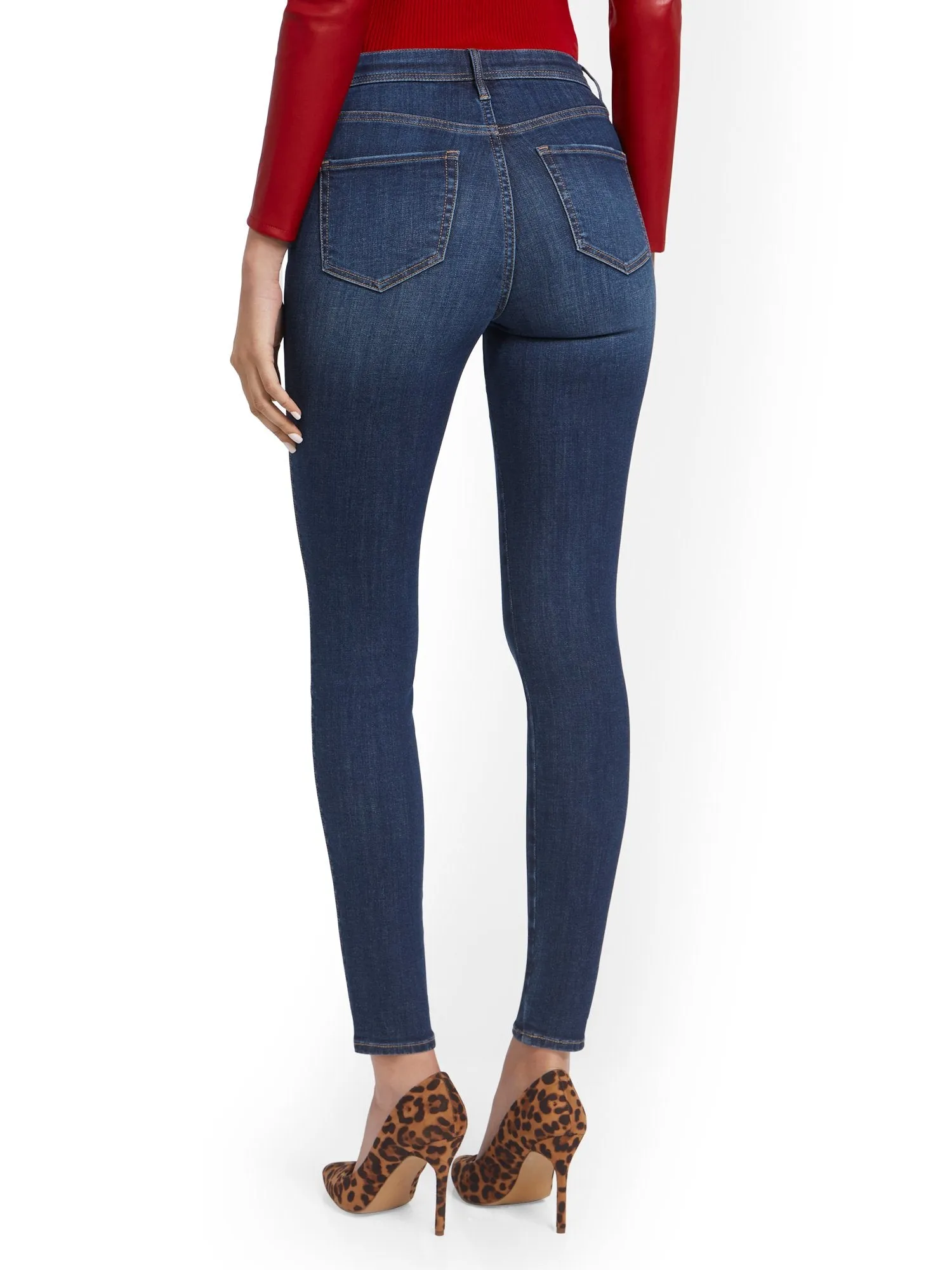 Lexi High-Waisted Super-Skinny Jeans - Medium Indigo