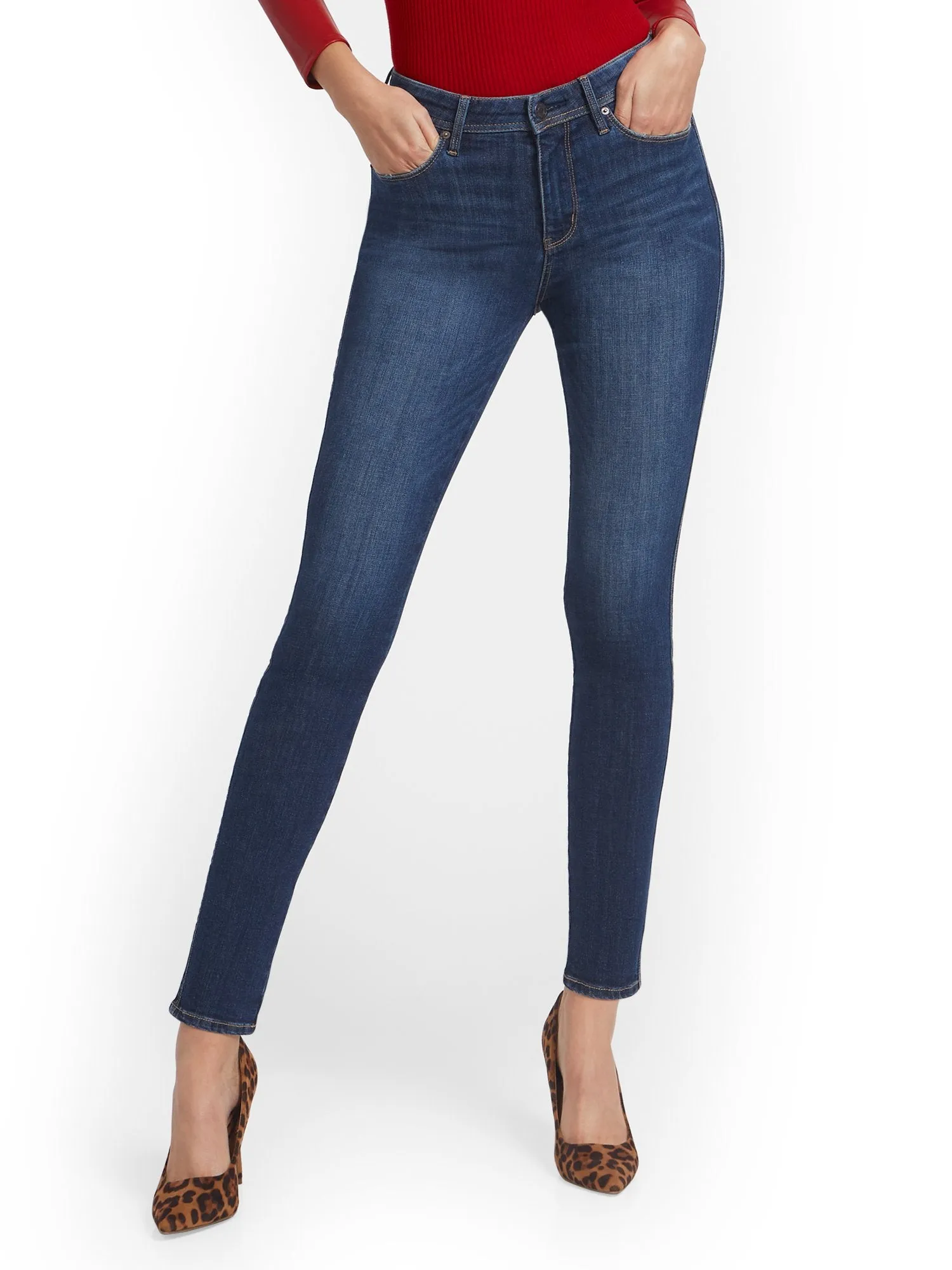 Lexi High-Waisted Super-Skinny Jeans - Medium Indigo