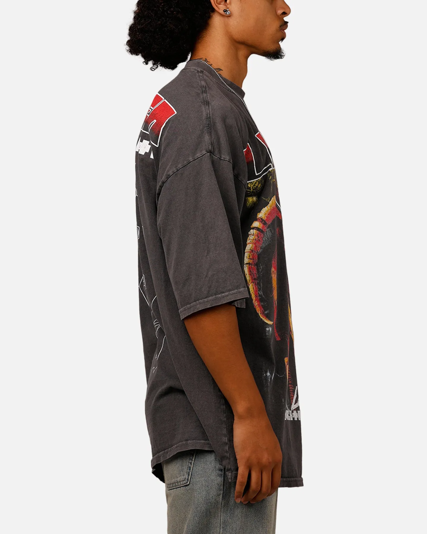 Loiter Digital Insanity Vintage Mock T-Shirt Charcoal