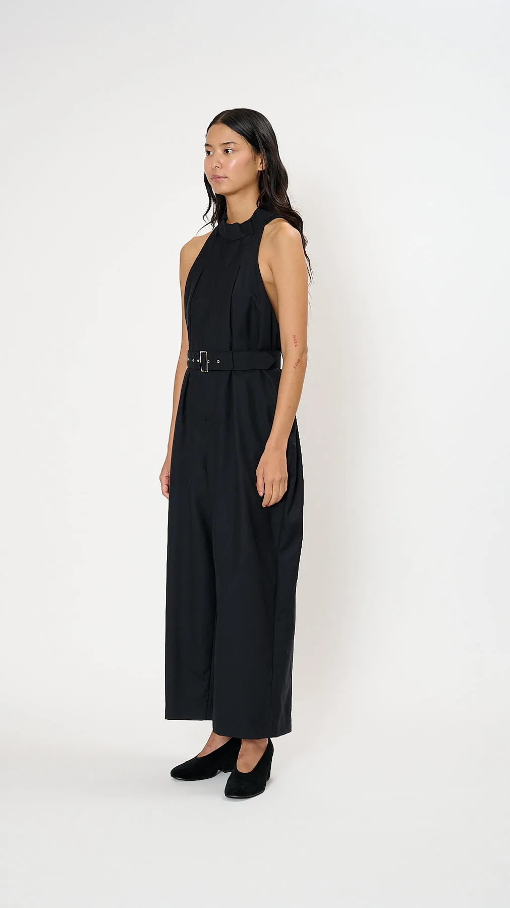 Pinafore Jumpsuit in Black