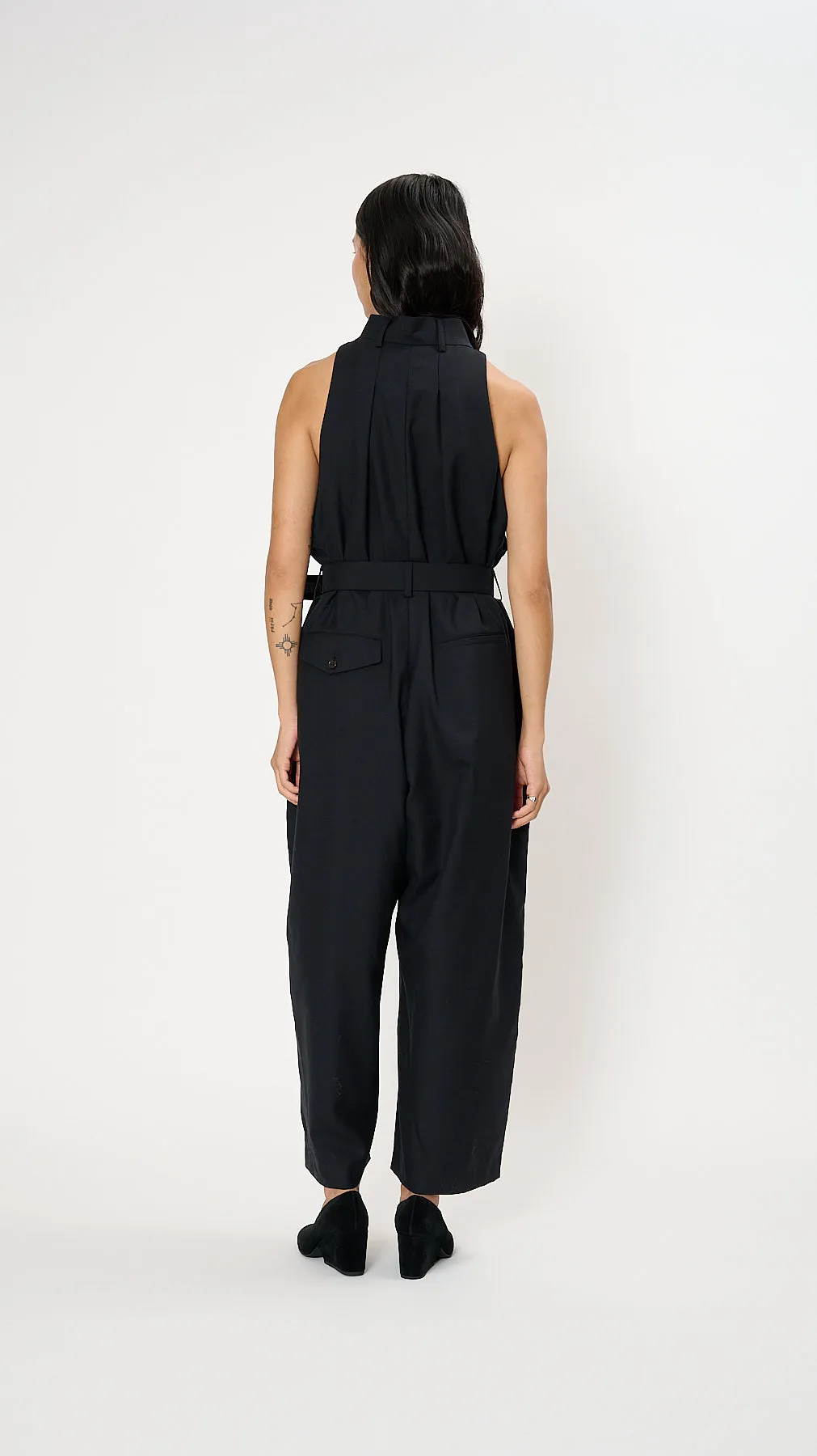Pinafore Jumpsuit in Black
