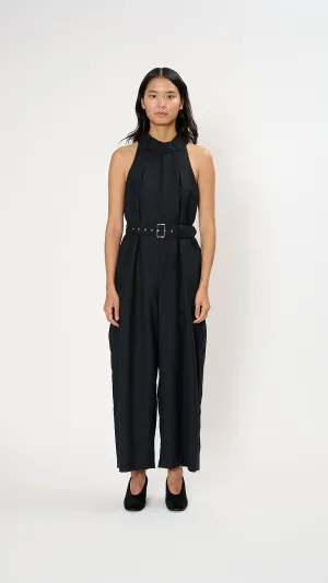 Pinafore Jumpsuit in Black