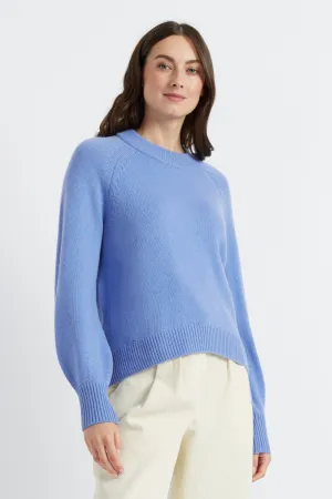 Powder-Blue Wool-Cashmere Saddle Sleeve Sweater
