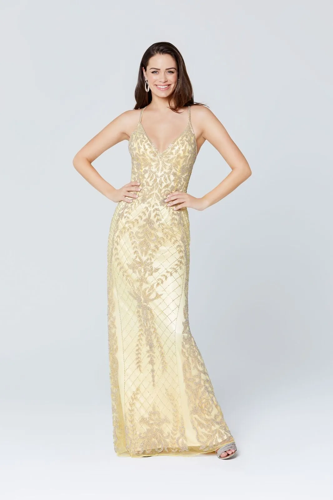 Primavera Couture 3428 Size 8 Powder Blue Beaded prom dress Evening Gown