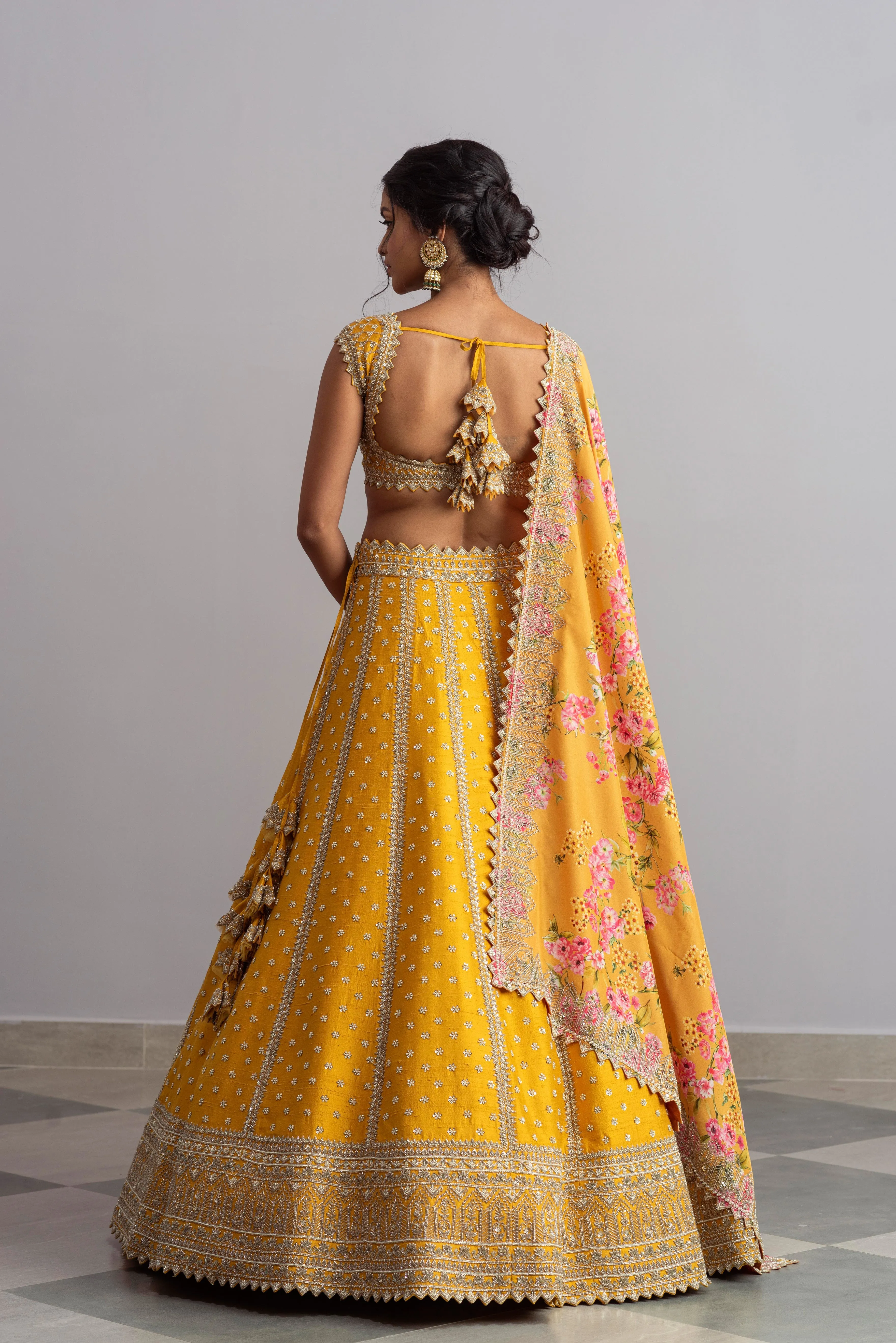 Riwaayat - Yellow Embroidered Lehenga Set