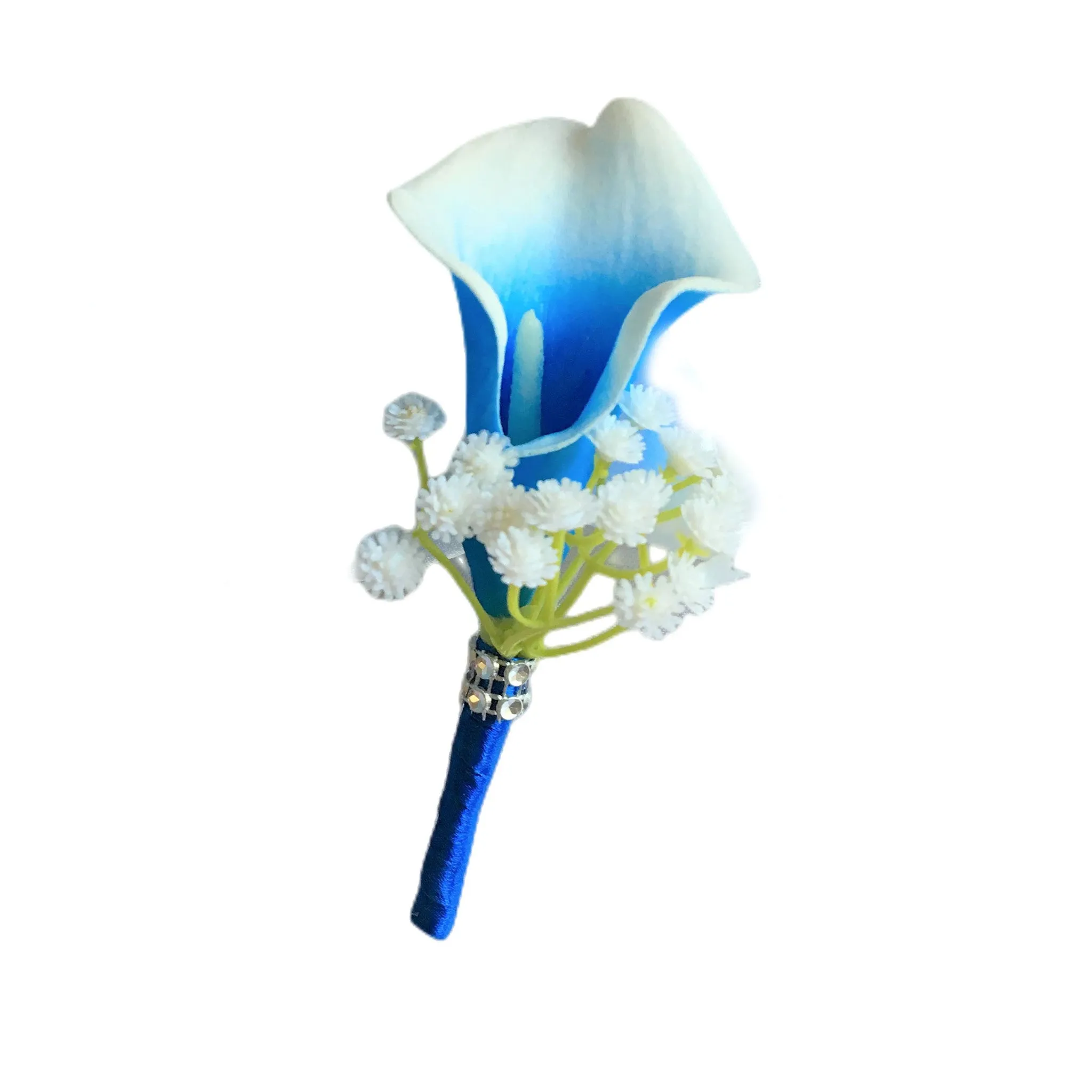 Royal Blue Calla Lily Wedding Bouquets Boutonnieres Corsages
