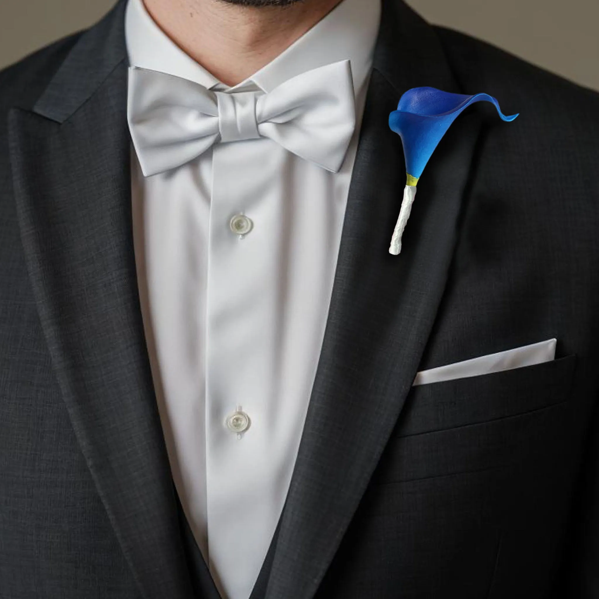 Royal Blue Calla Lily Wedding Bouquets Boutonnieres Corsages