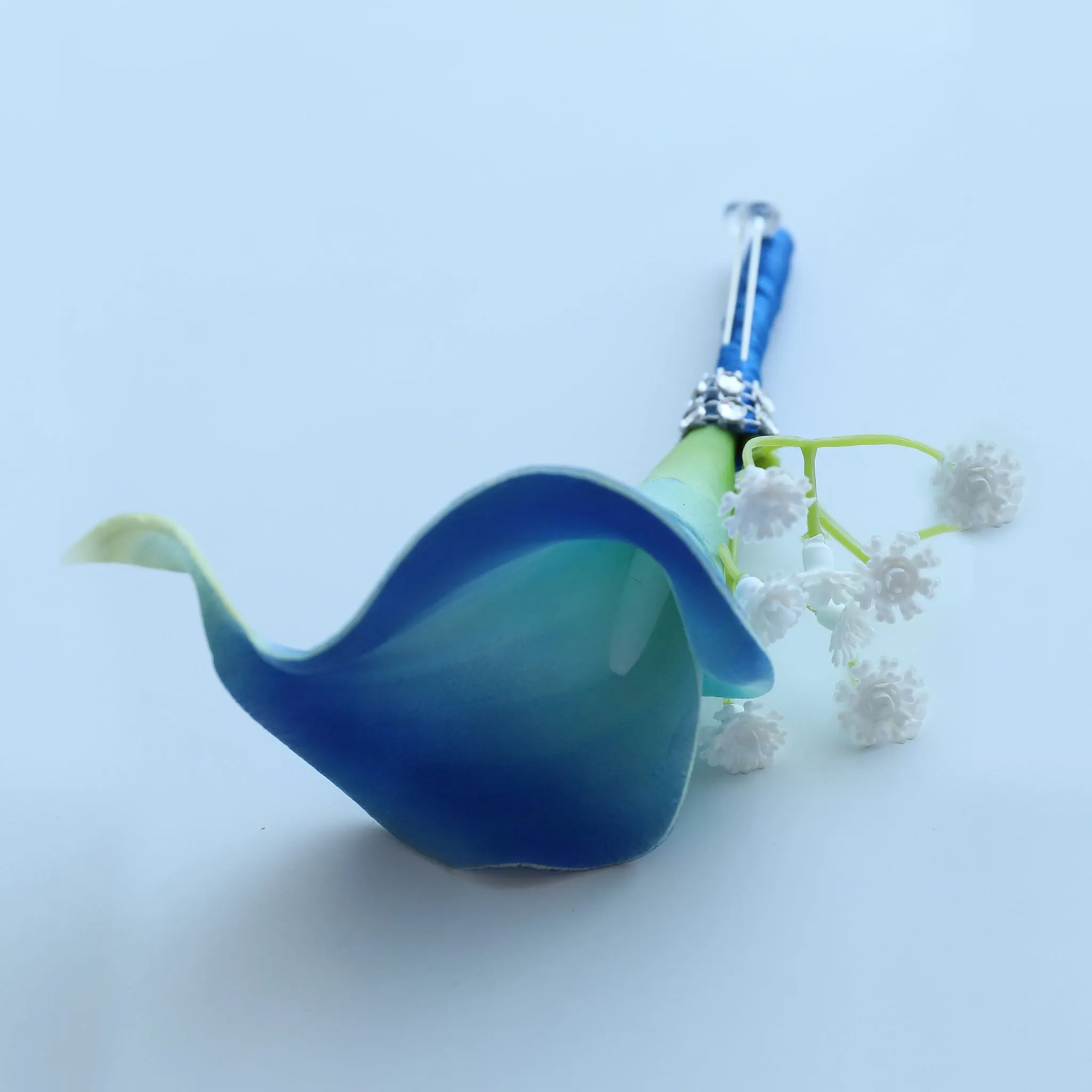 Royal Blue Calla Lily Wedding Bouquets Boutonnieres Corsages