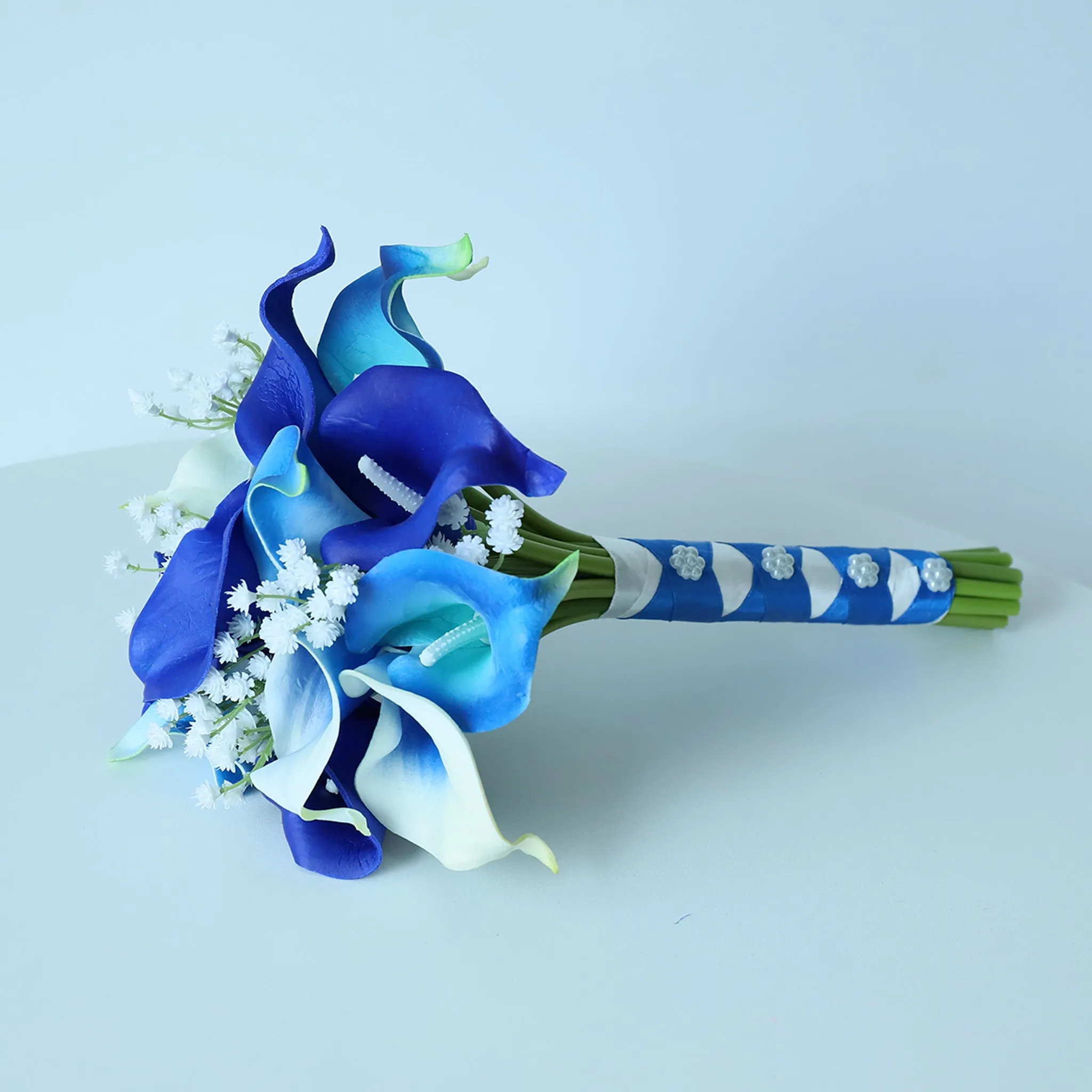Royal Blue Calla Lily Wedding Bouquets Boutonnieres Corsages