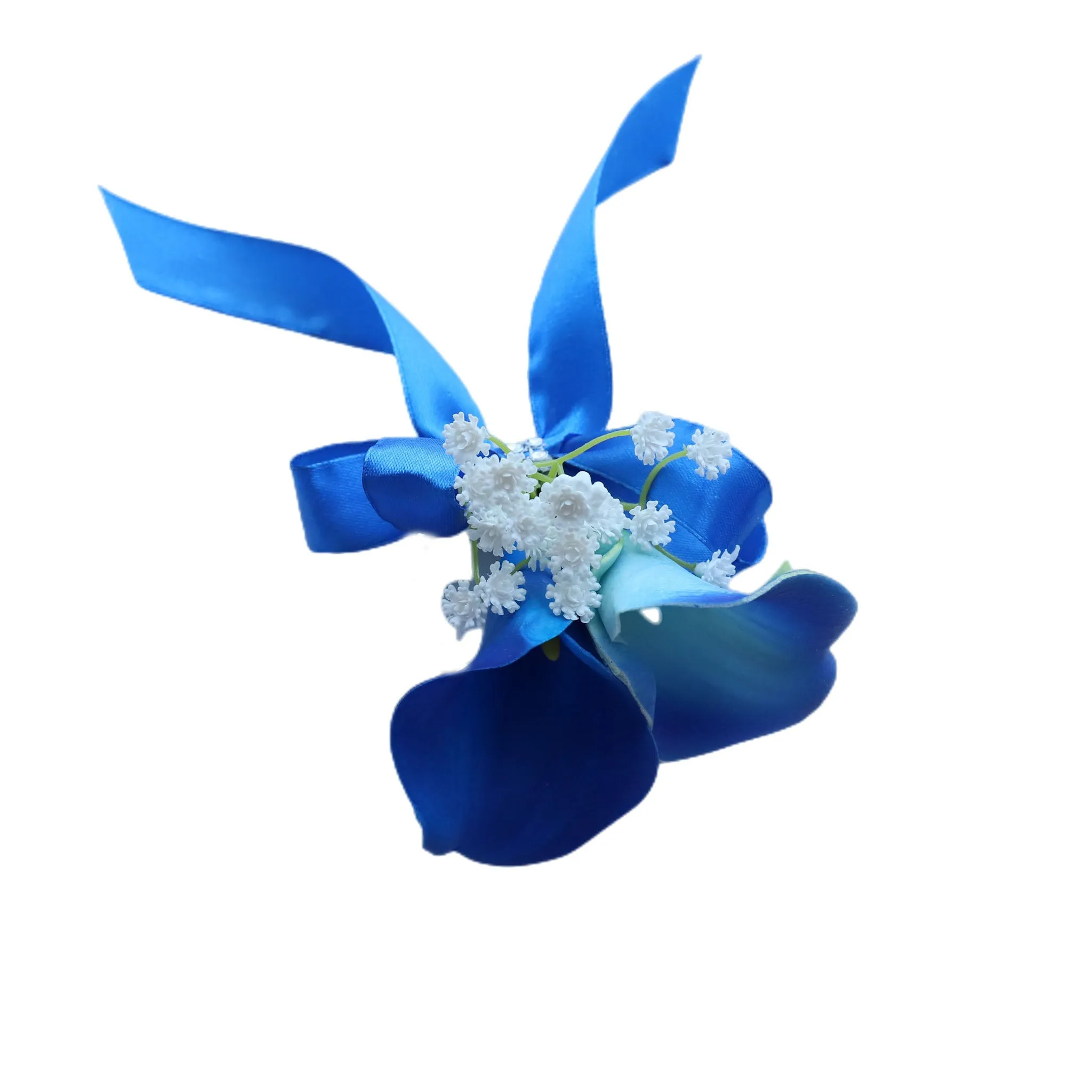 Royal Blue Calla Lily Wedding Bouquets Boutonnieres Corsages