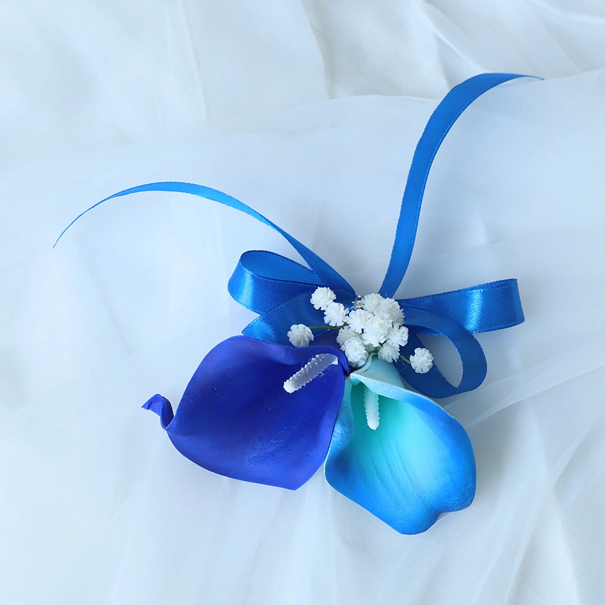 Royal Blue Calla Lily Wedding Bouquets Boutonnieres Corsages