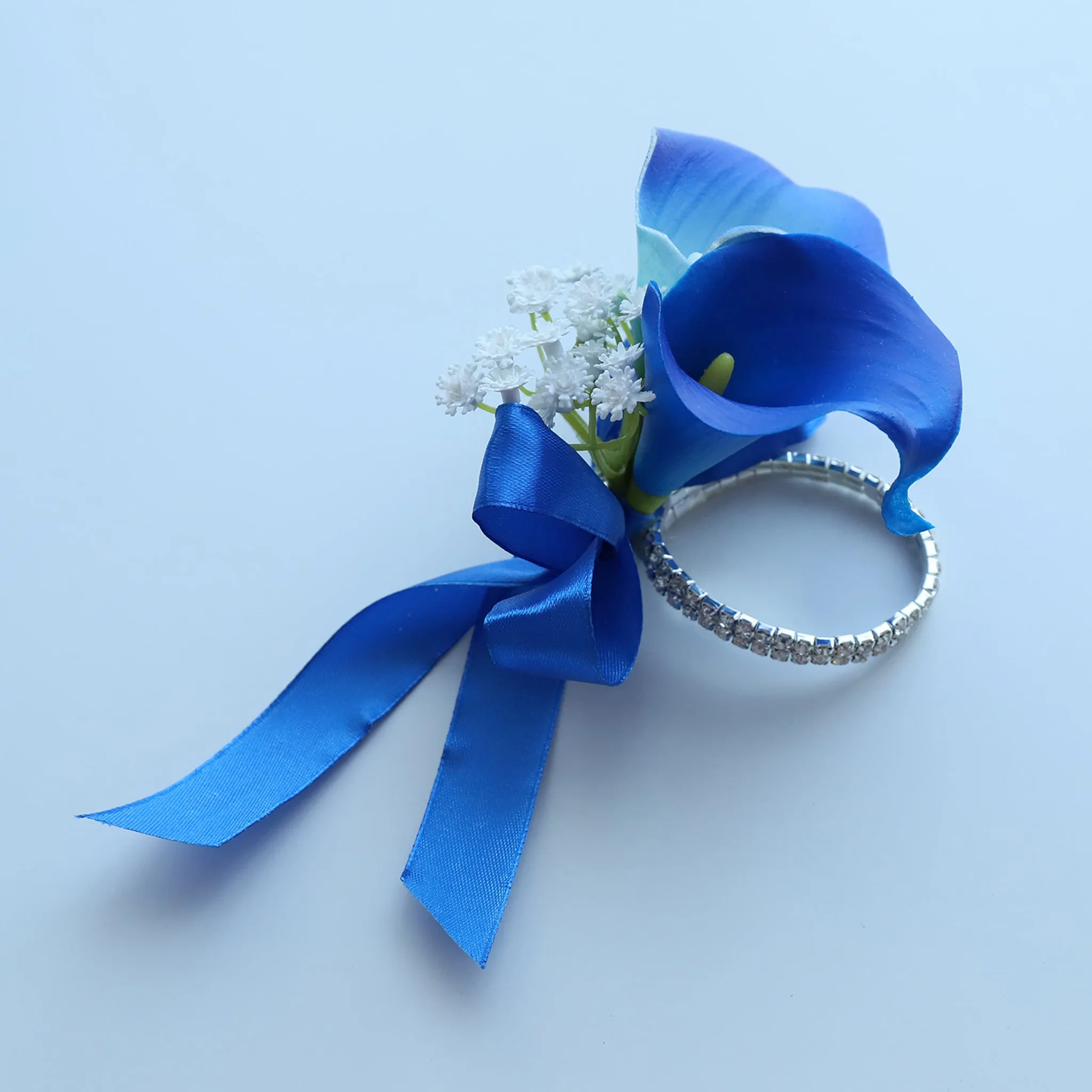 Royal Blue Calla Lily Wedding Bouquets Boutonnieres Corsages