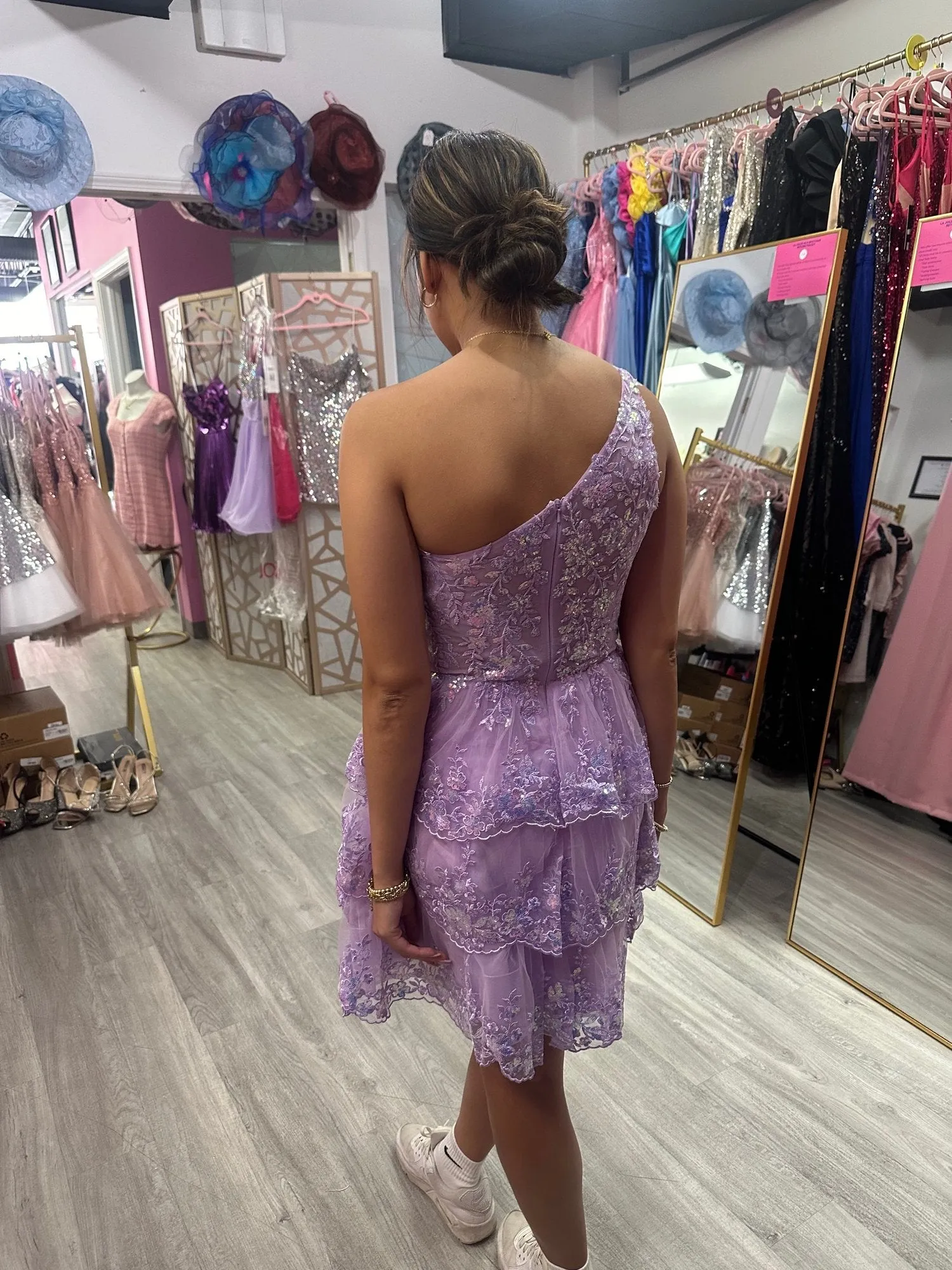 Short One Shoulder Tiered Dress by Jovani 42016