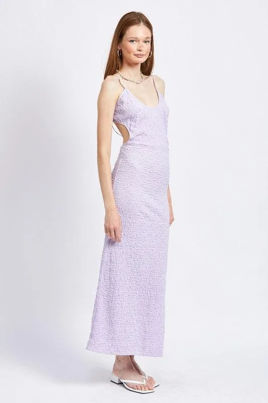 Spaghetti Strap Open Back Midi Dress