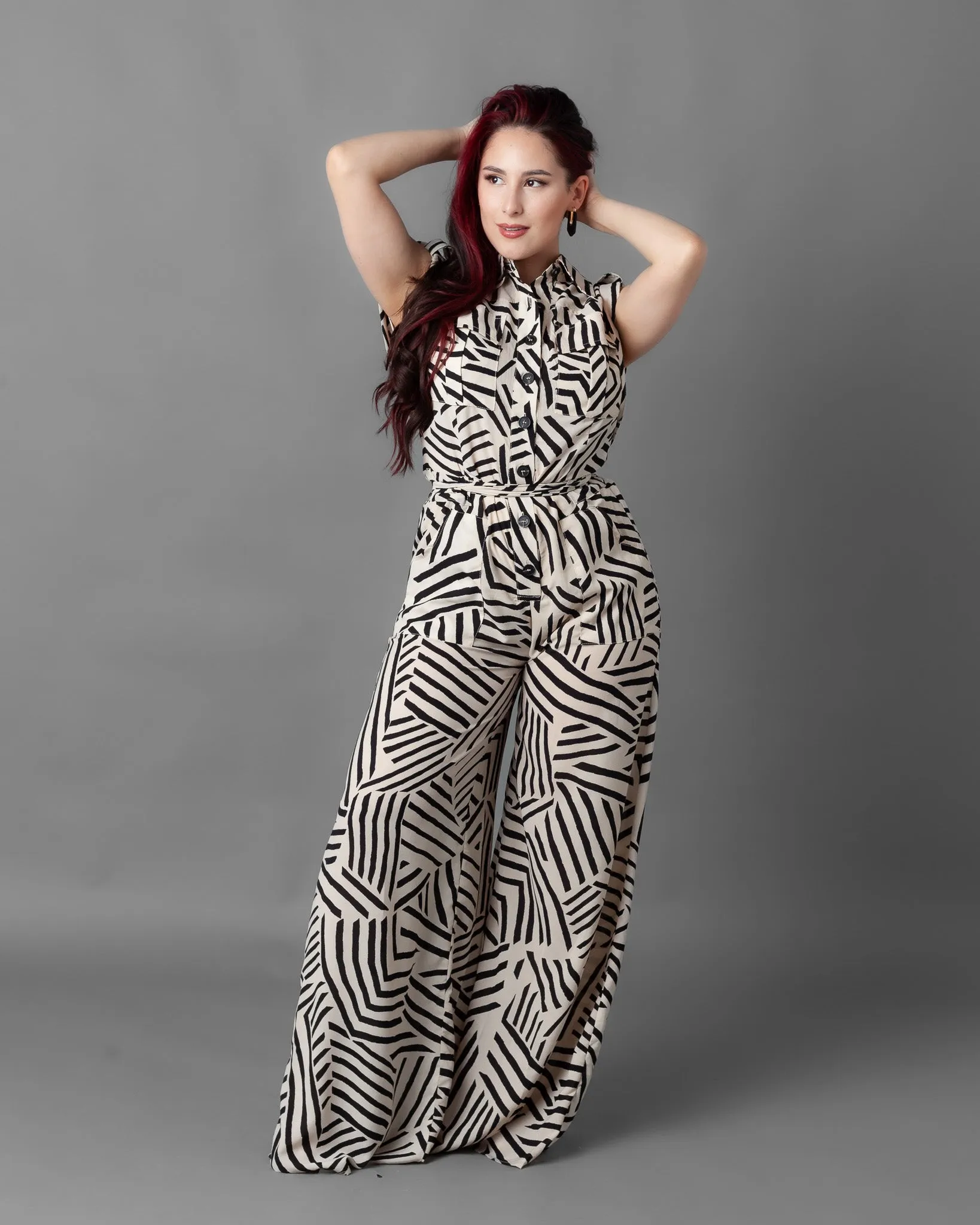 Stockholm Abstract Sleeveless Jumpsuit