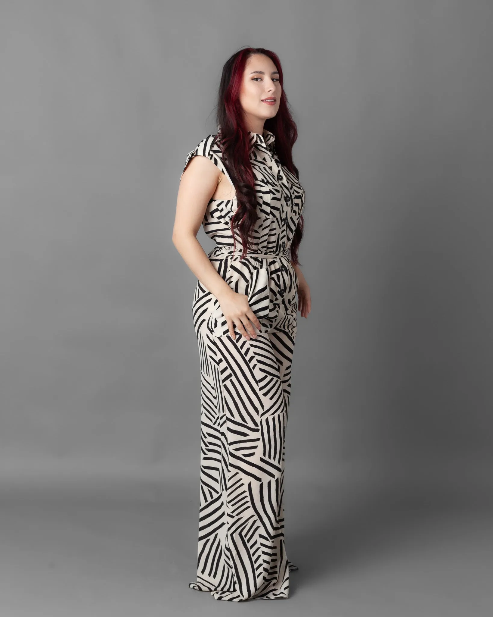 Stockholm Abstract Sleeveless Jumpsuit