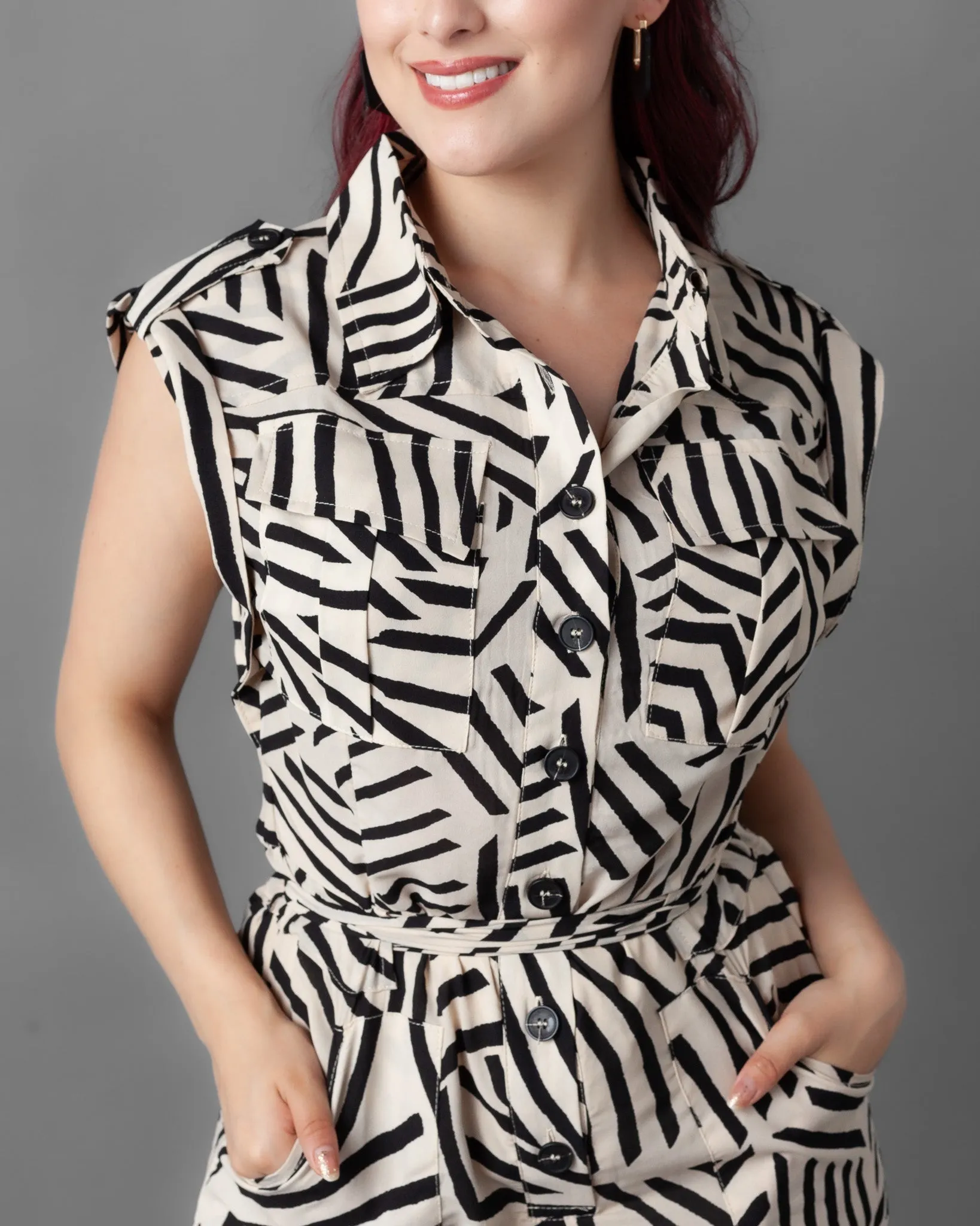 Stockholm Abstract Sleeveless Jumpsuit