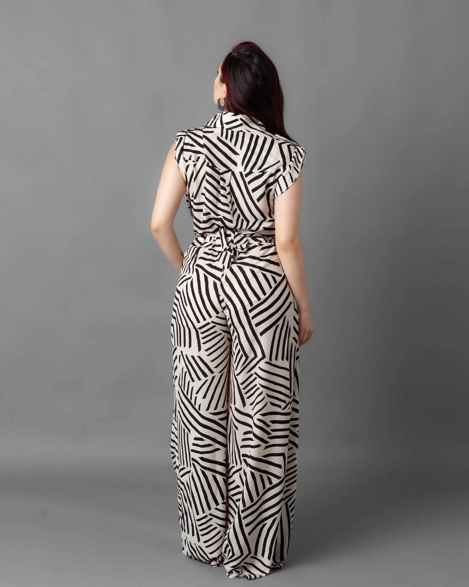 Stockholm Abstract Sleeveless Jumpsuit