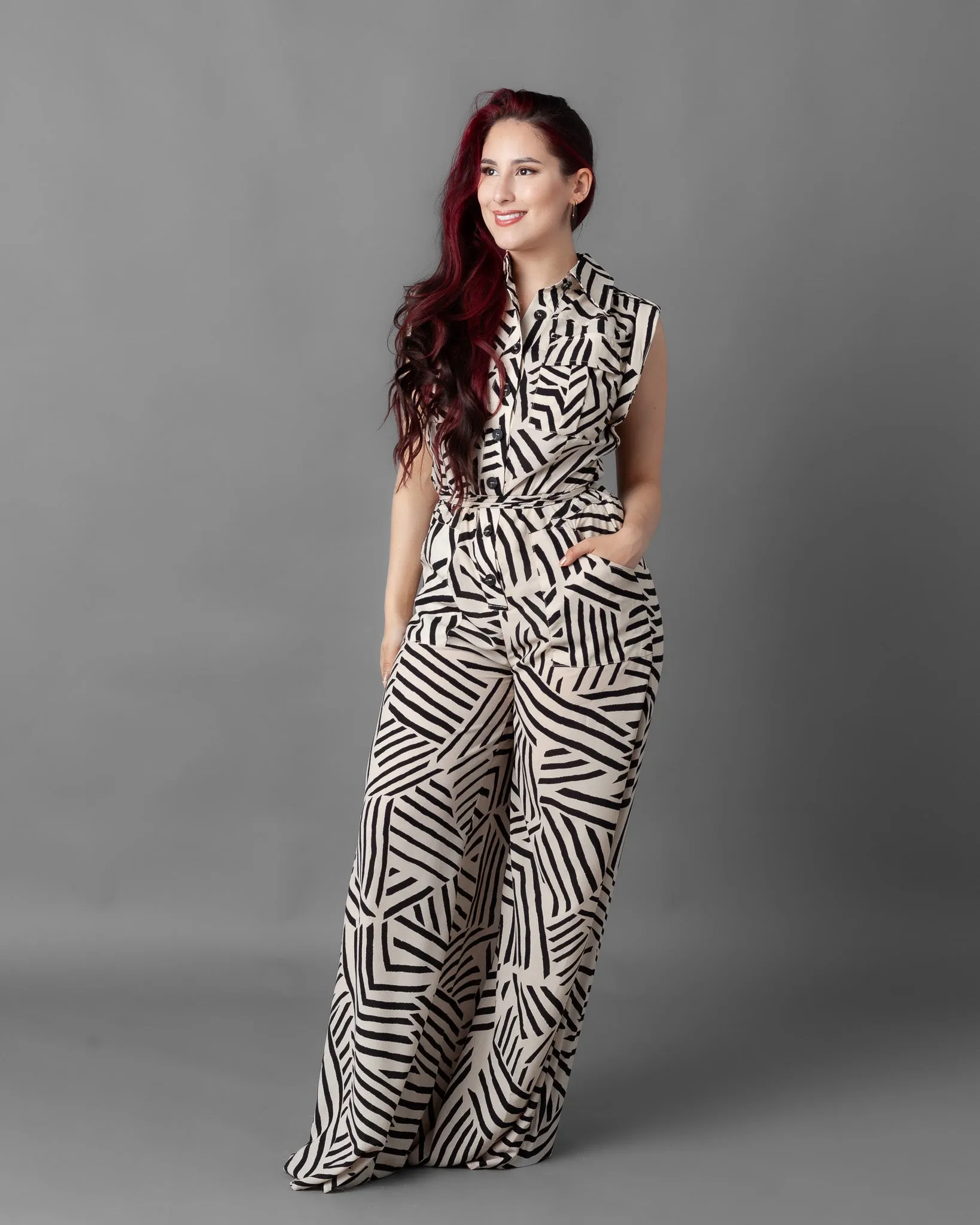 Stockholm Abstract Sleeveless Jumpsuit
