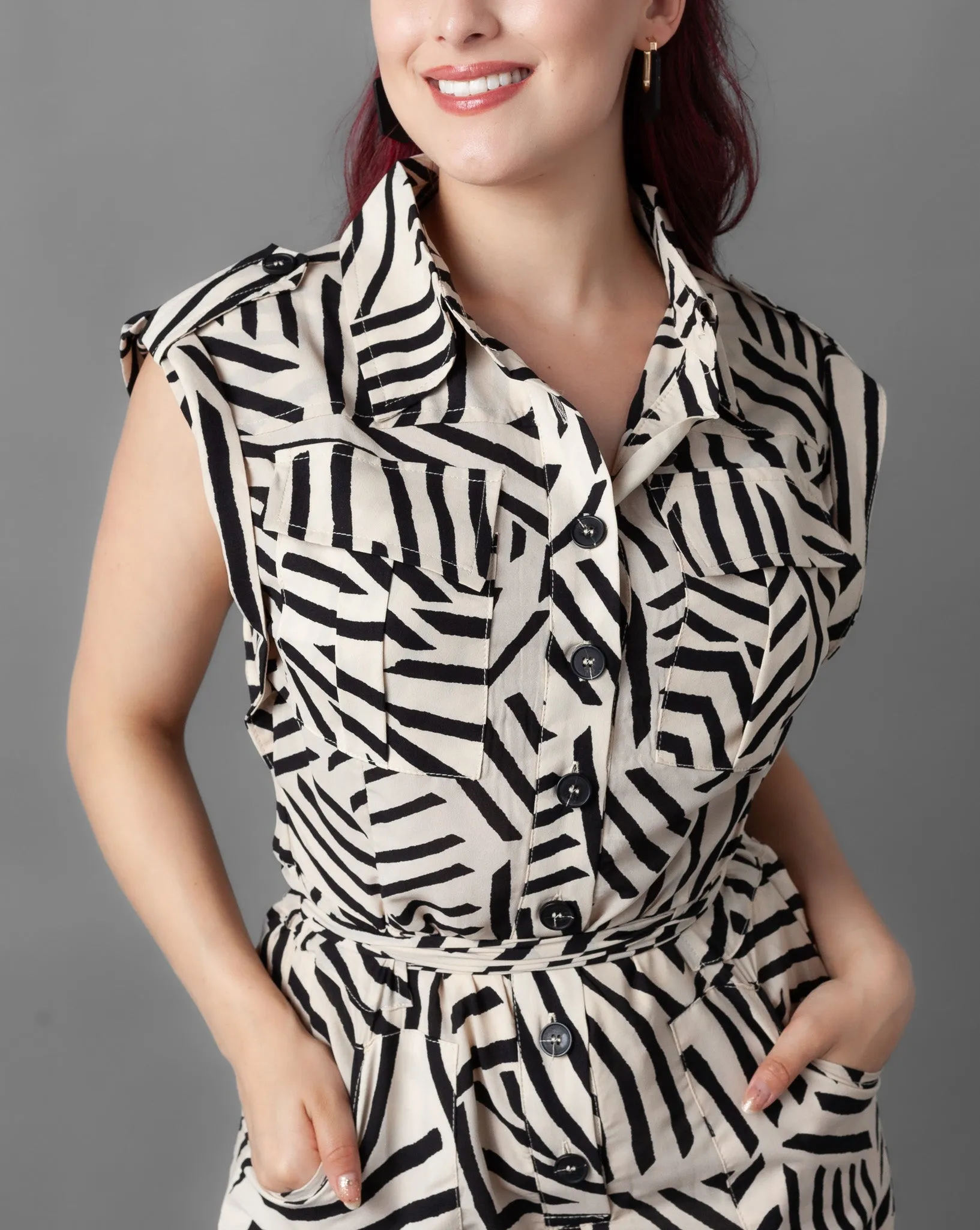 Stockholm Abstract Sleeveless Jumpsuit